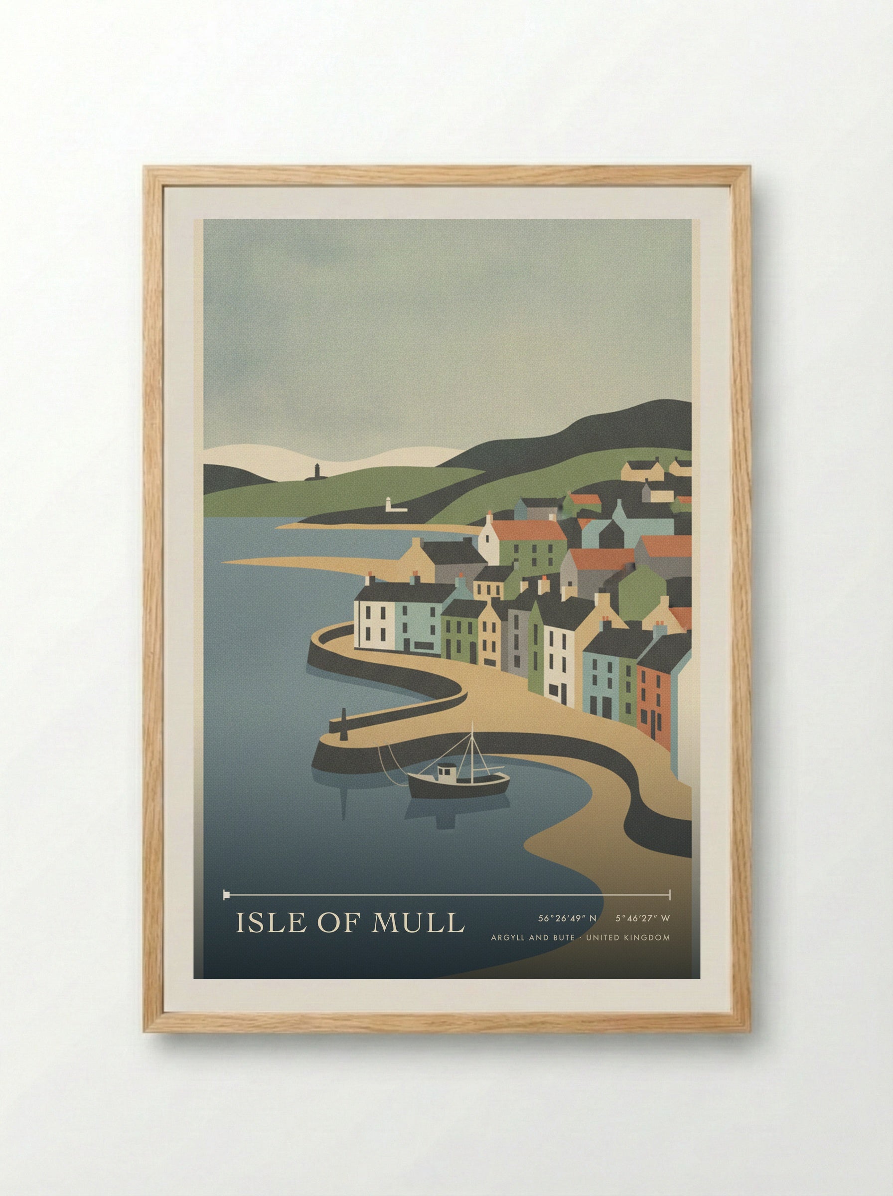 Isle Of Mull Argyll and Bute United Kingdom Travel Poster - Framed Print Wood