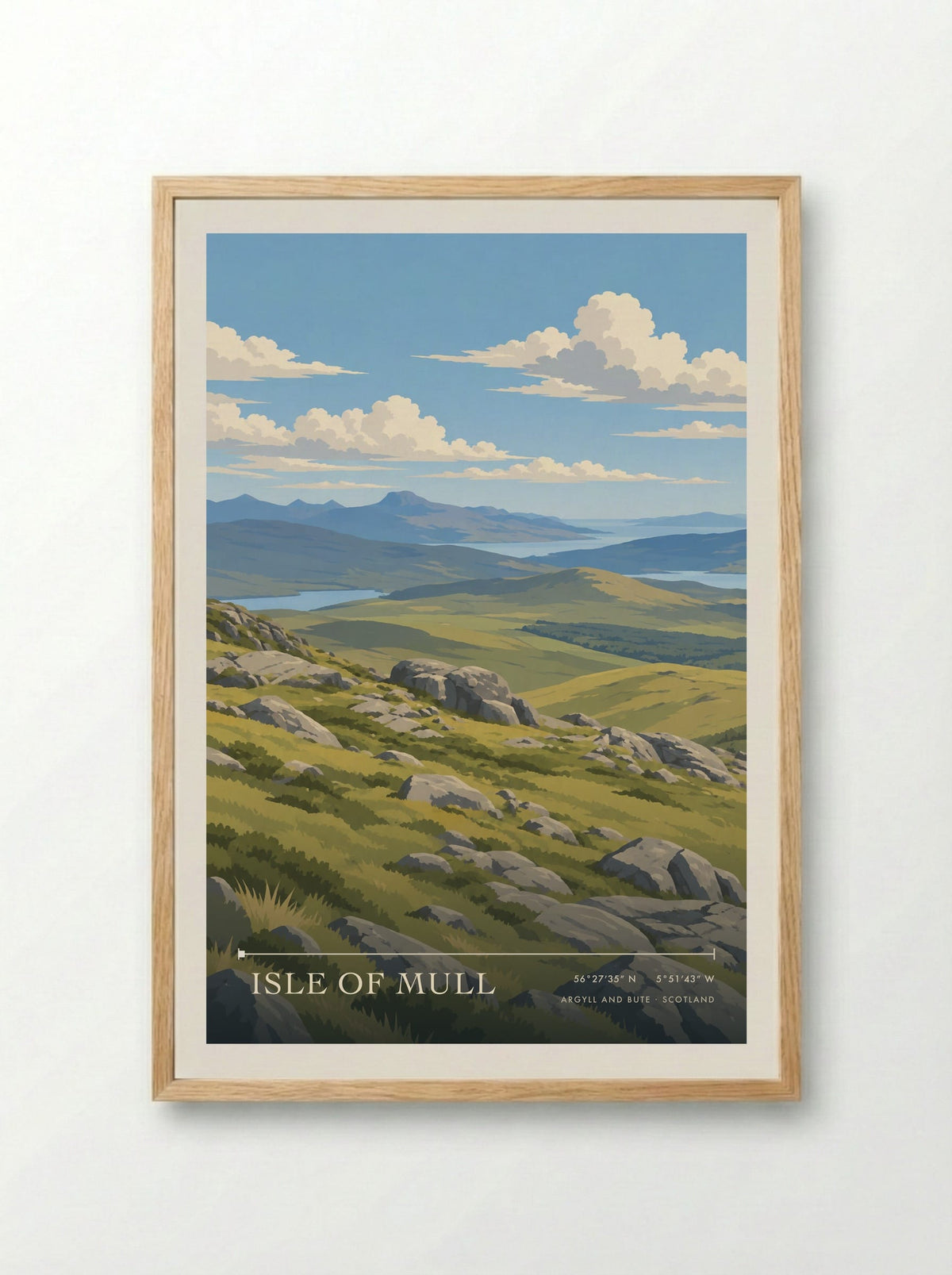 Isle Of Mull, Argyll and Bute | Travel Poster - Framed Print Wood