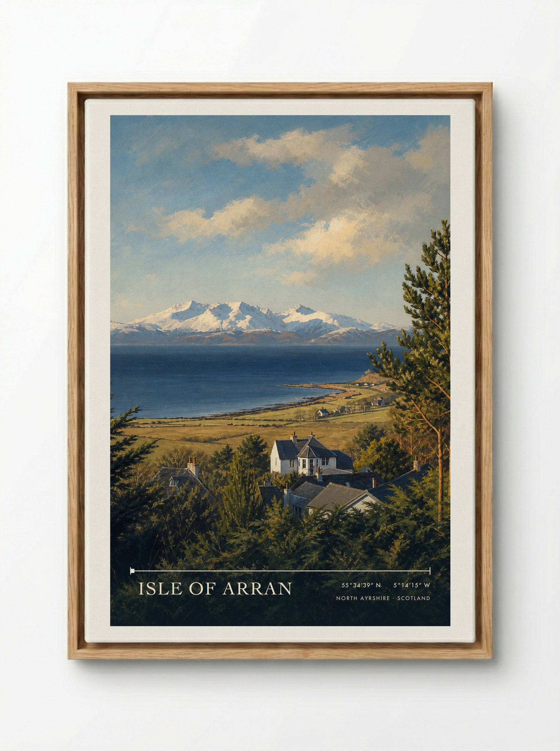 Isle of Arran North Ayrshire Scotland Travel Poster - Framed Canvas Wood