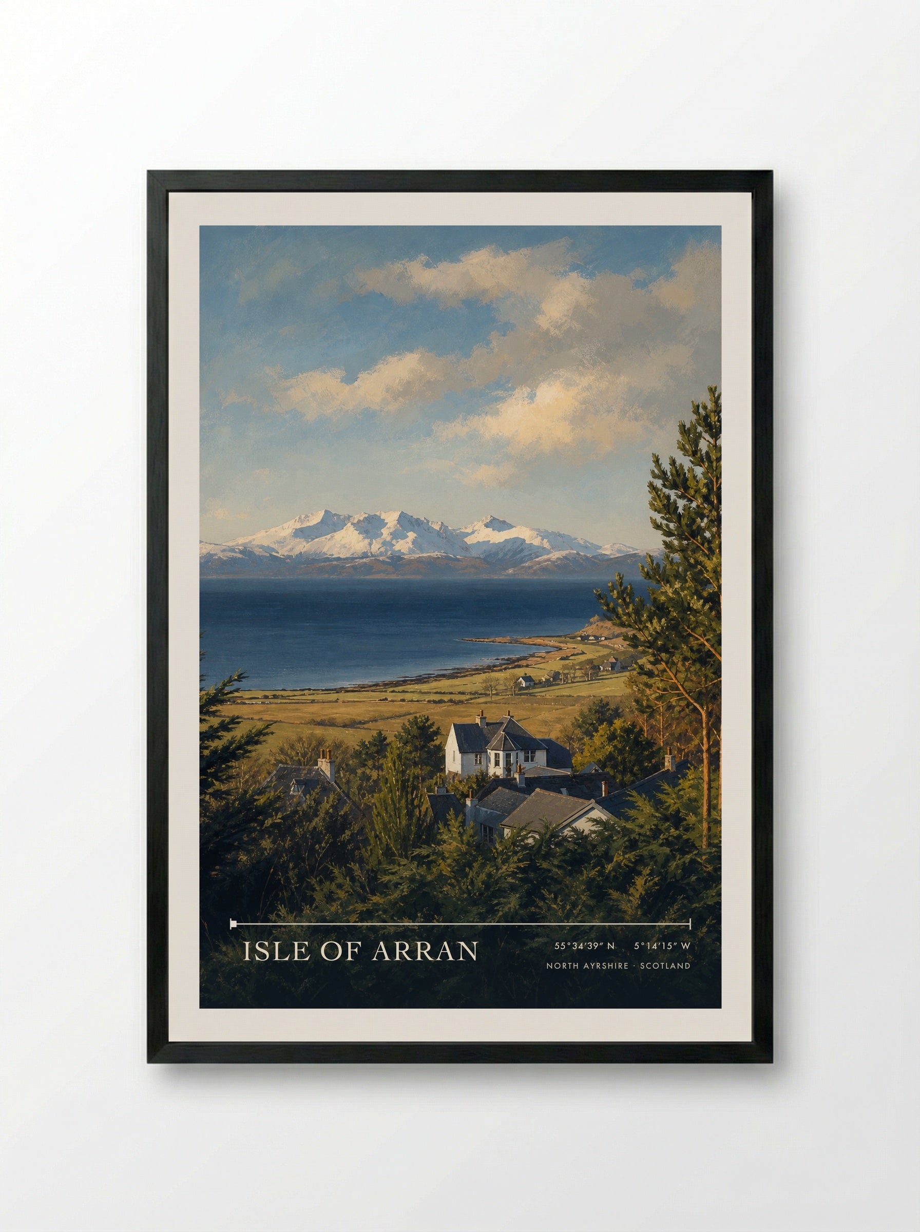 Isle of Arran North Ayrshire Scotland Travel Poster - Framed Print Black