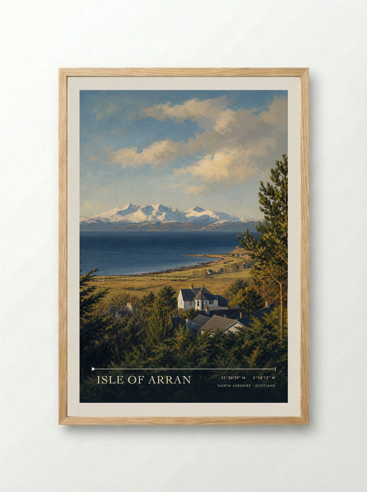 Isle of Arran North Ayrshire Scotland Travel Poster - Framed Print Wood