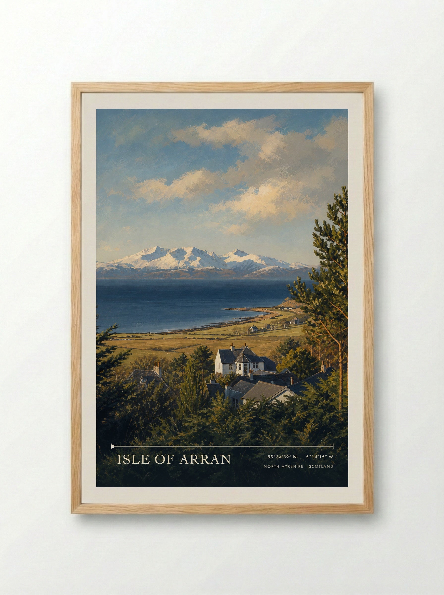Isle of Arran North Ayrshire Scotland Travel Poster - Framed Print Wood