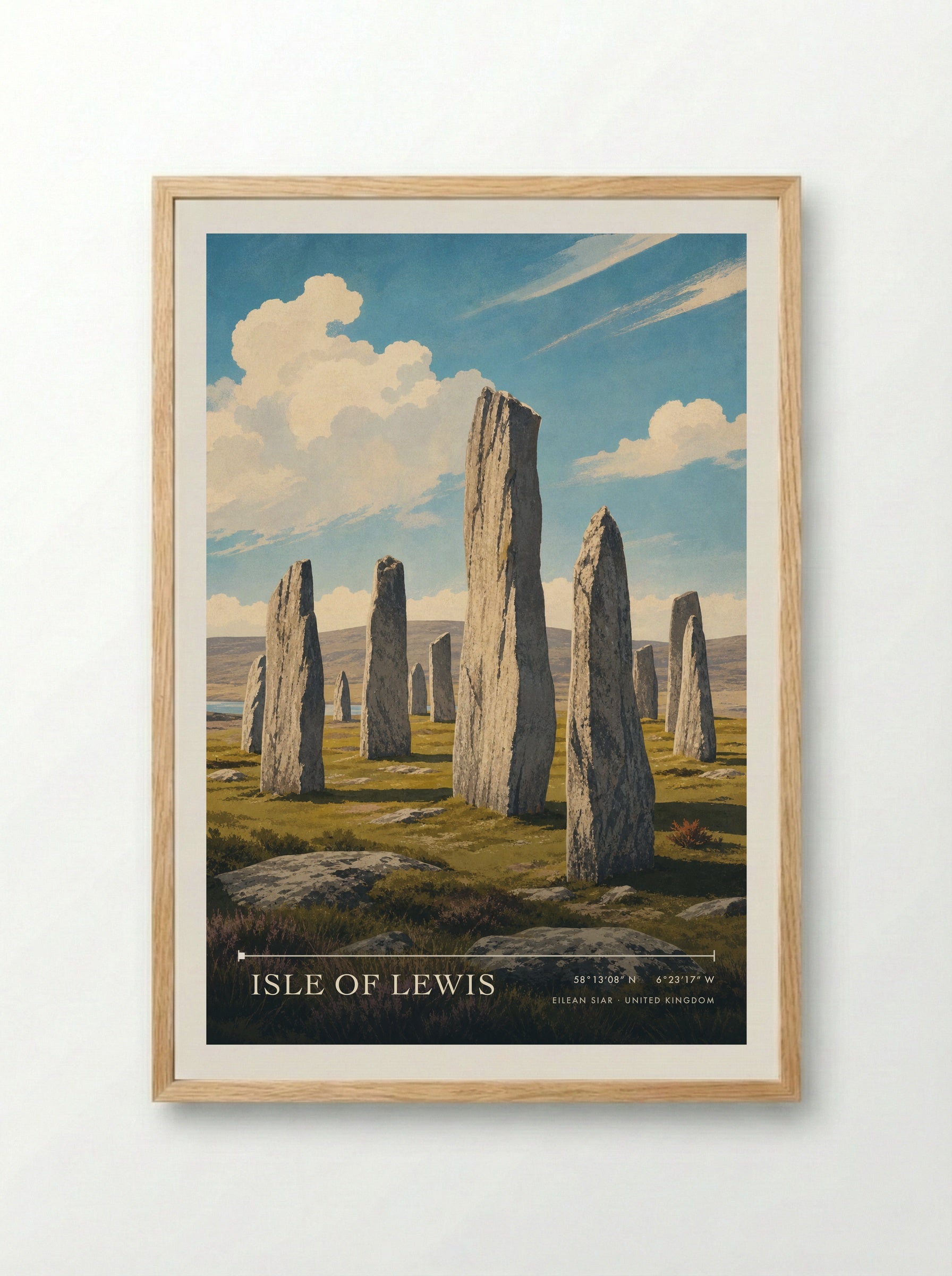 Isle of Lewis Eilean Siar United Kingdom Travel Poster - Framed Print Wood