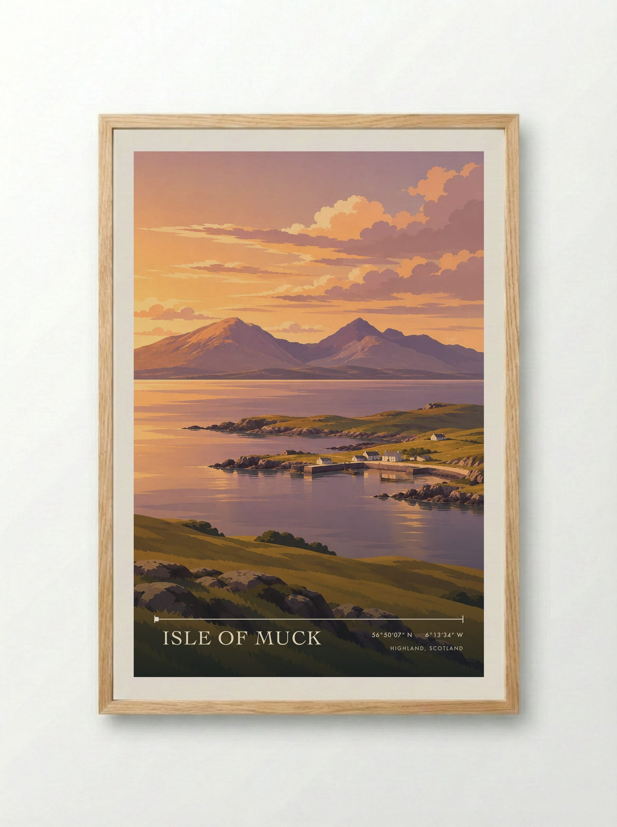 Isle of Muck, Highland, Scotland | Travel Poster - Framed Print Wood