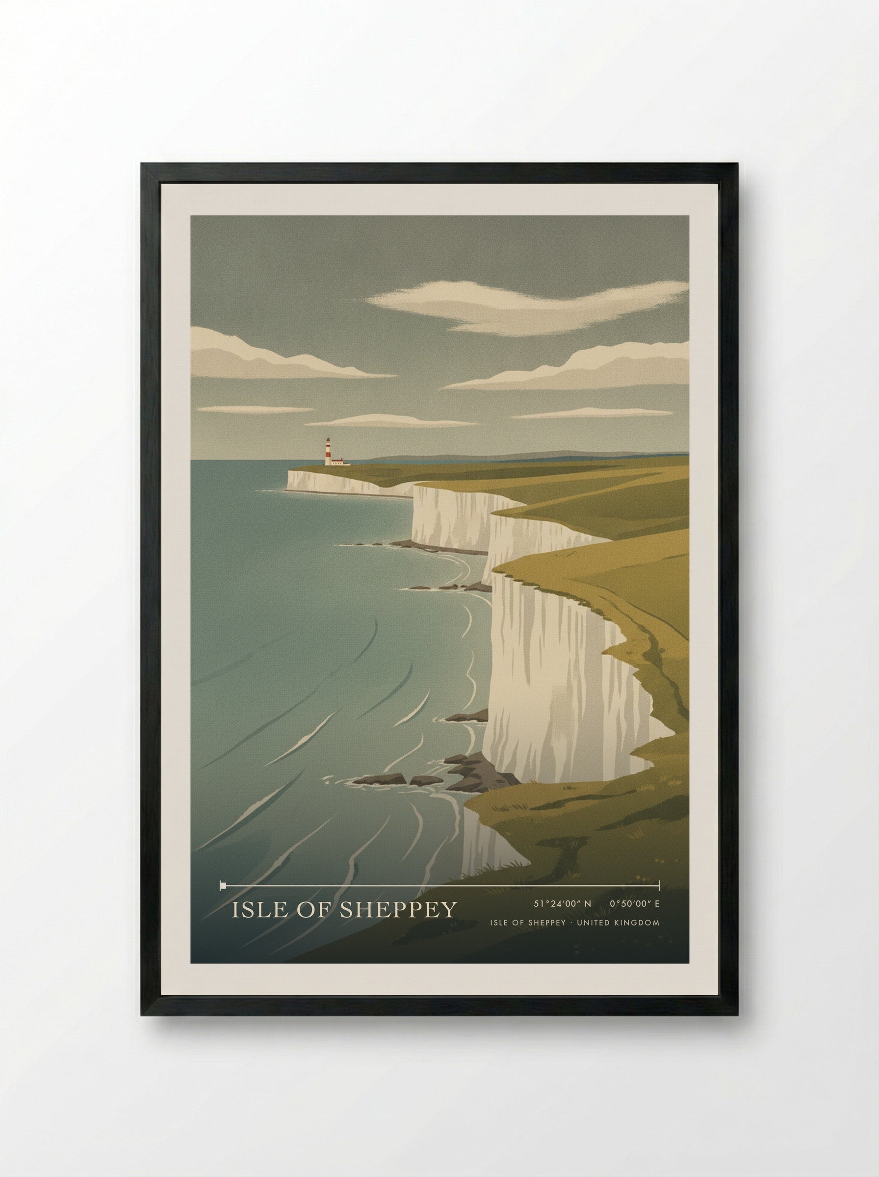 Isle of Sheppey United Kingdom Travel Poster - Framed Print Black