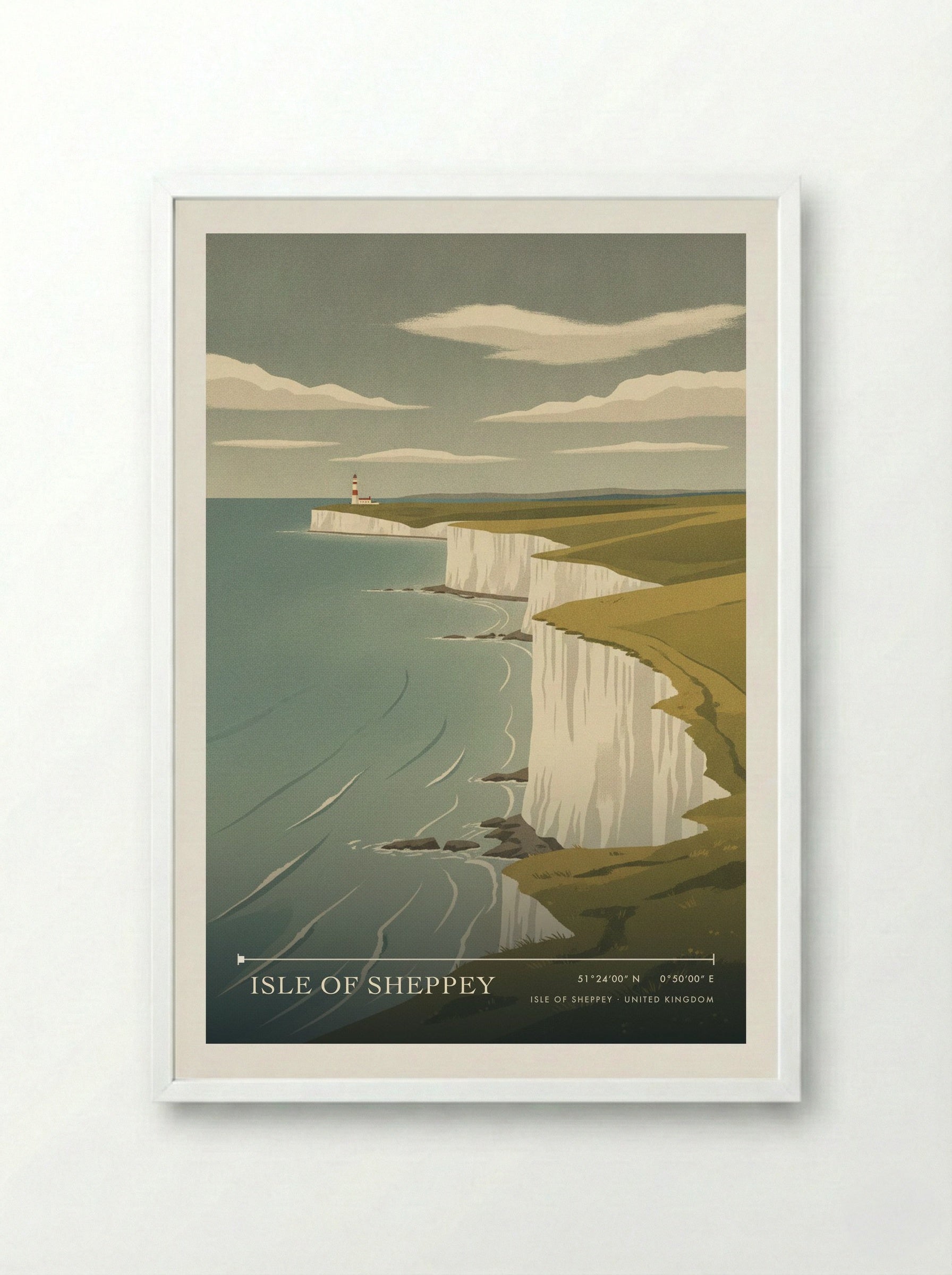 Isle of Sheppey United Kingdom Travel Poster - Framed Print White