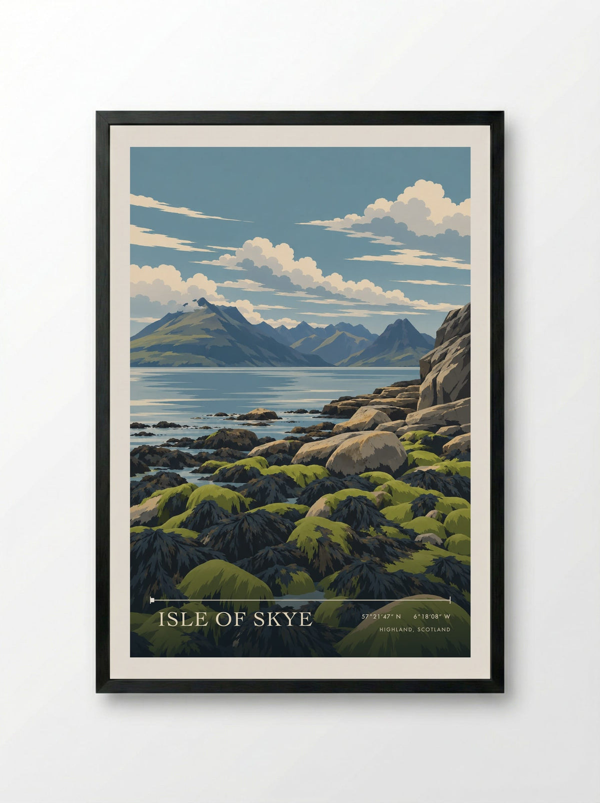 Isle of Skye, Highland, Scotland | Travel Poster - Framed Print Black