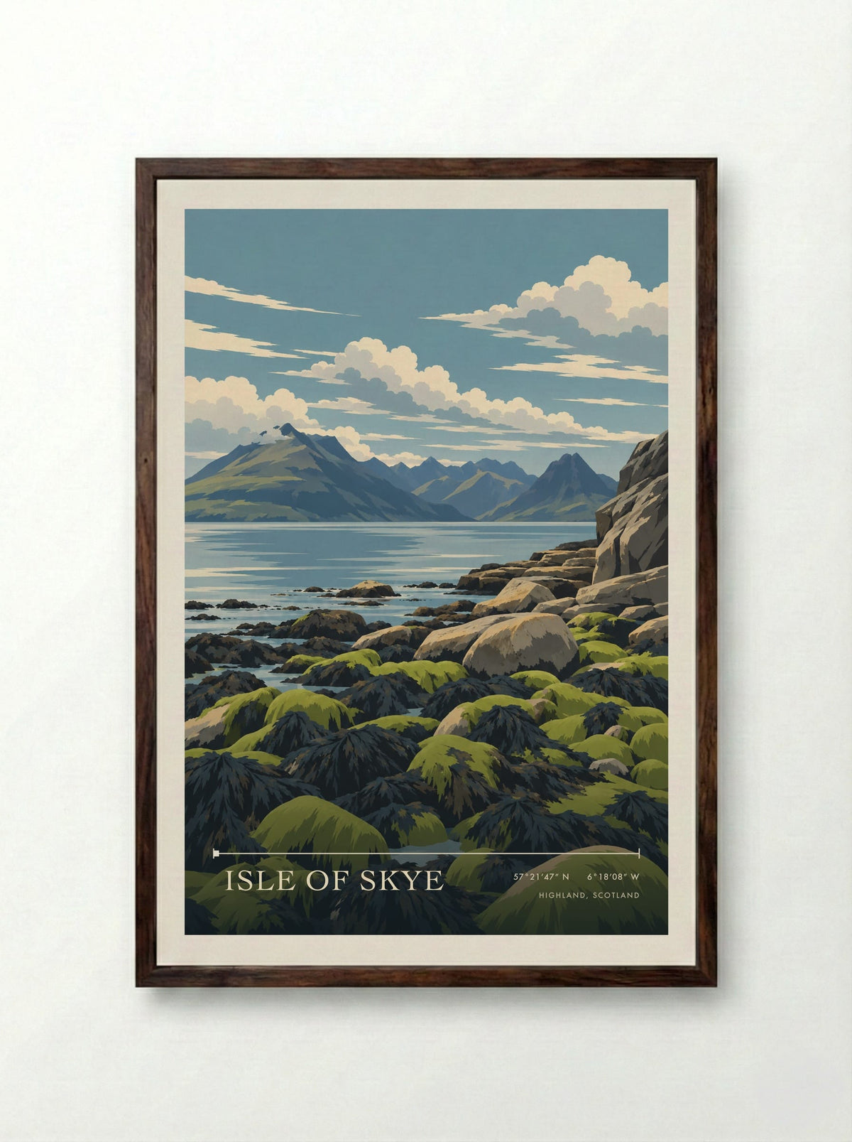 Isle of Skye, Highland, Scotland | Travel Poster - Framed Print Dark Wood