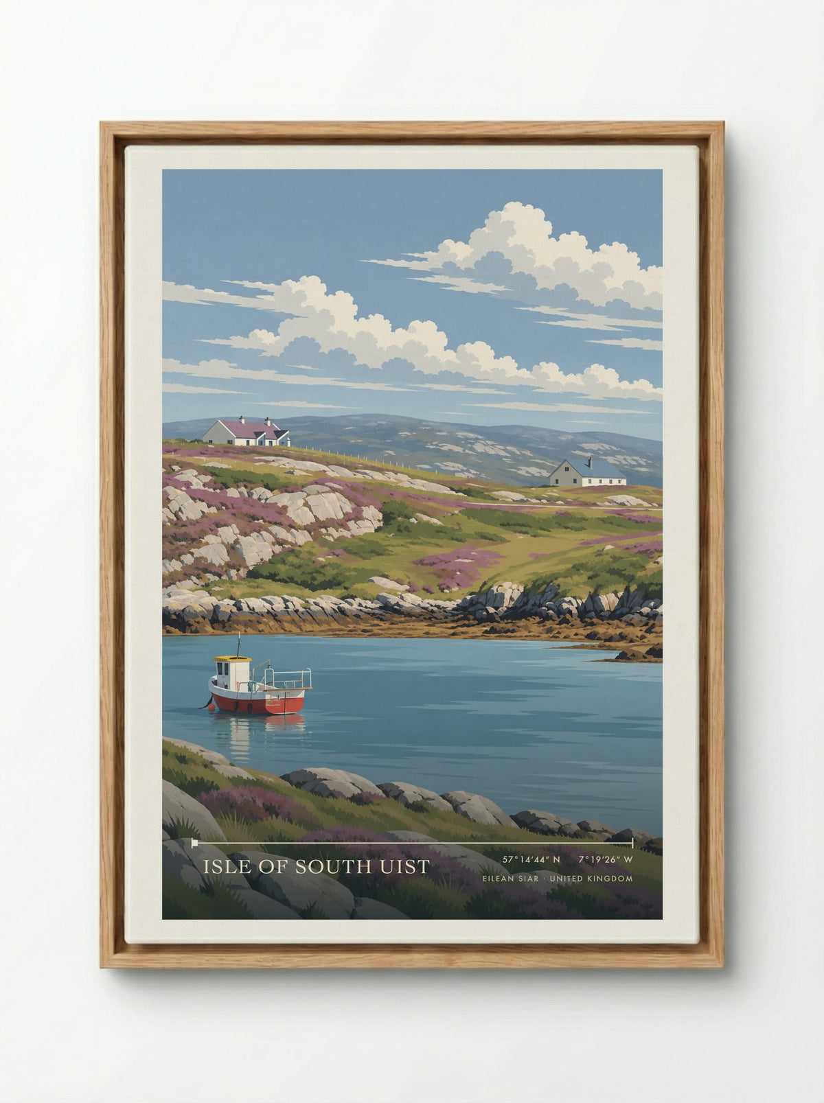 Isle of South Uist, Eilean Siar | Travel Poster - Framed Canvas Wood