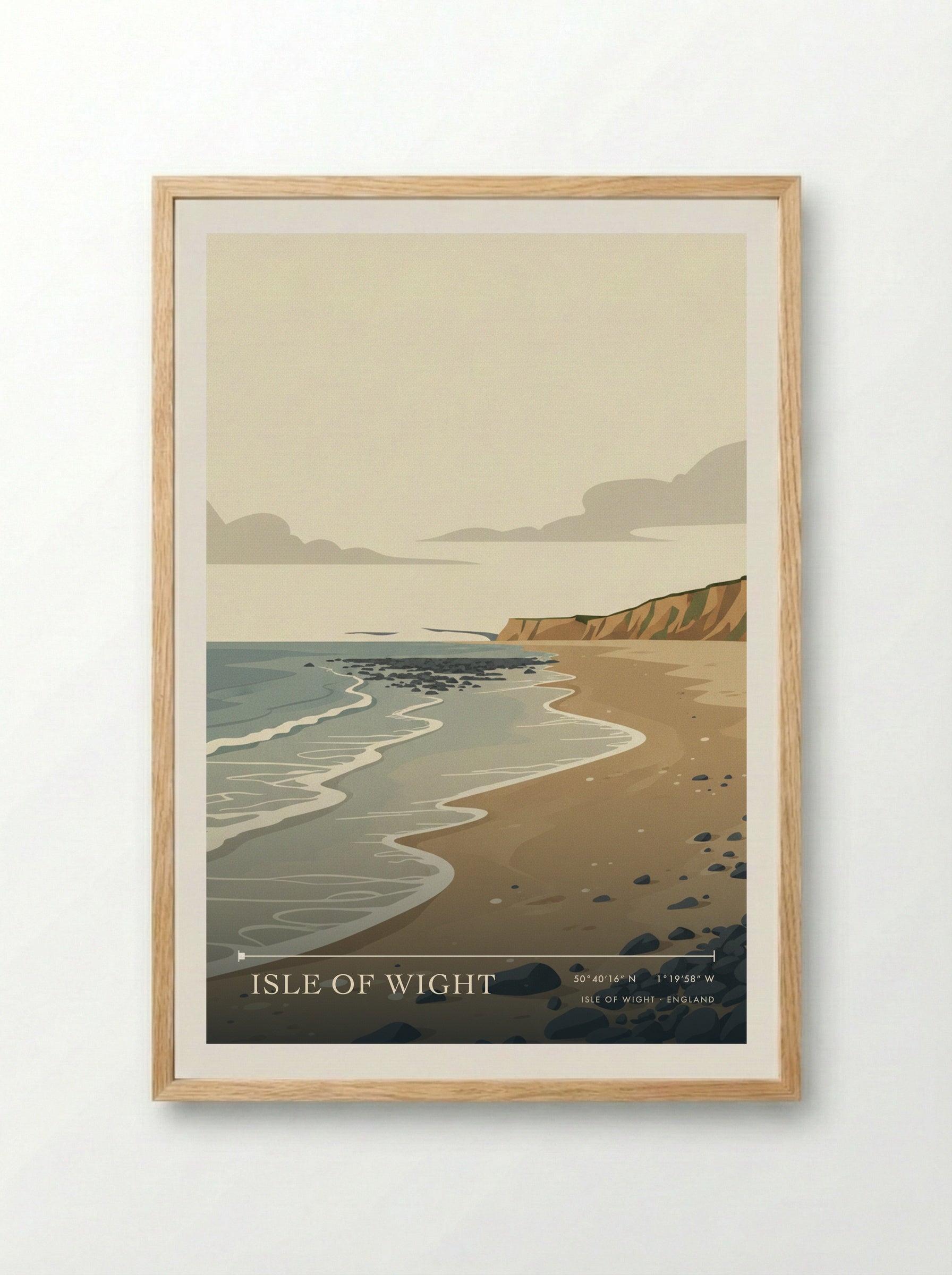 Isle of Wight England Travel Poster - Framed Print Wood