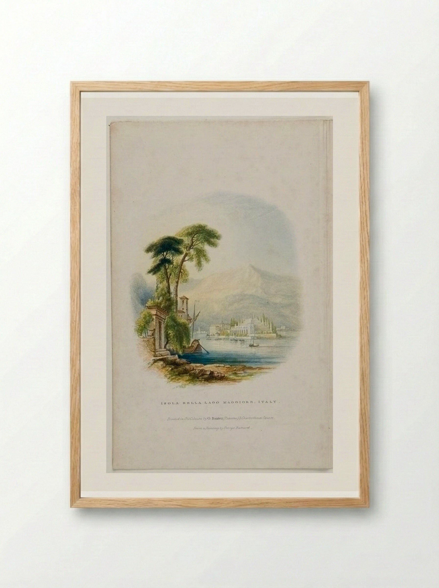Isola Bella, Lago Maggiore, Italy - George Baxter - Framed Print Wood