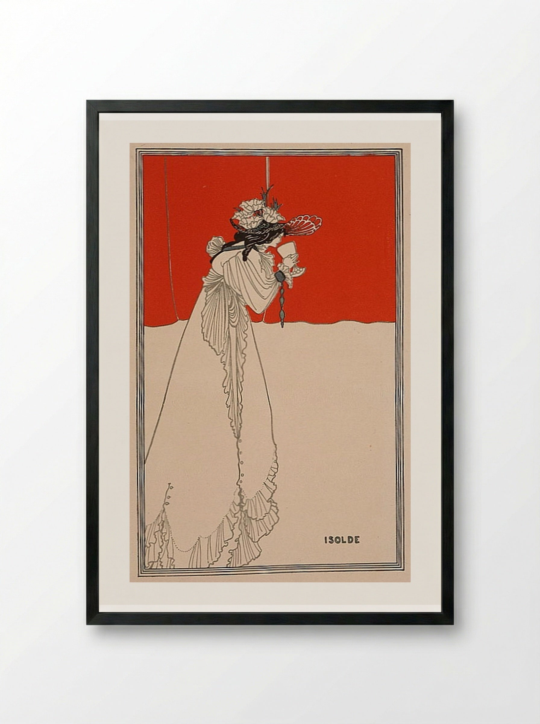 Isolde - Aubrey Vincent Beardsley - Framed Print Black