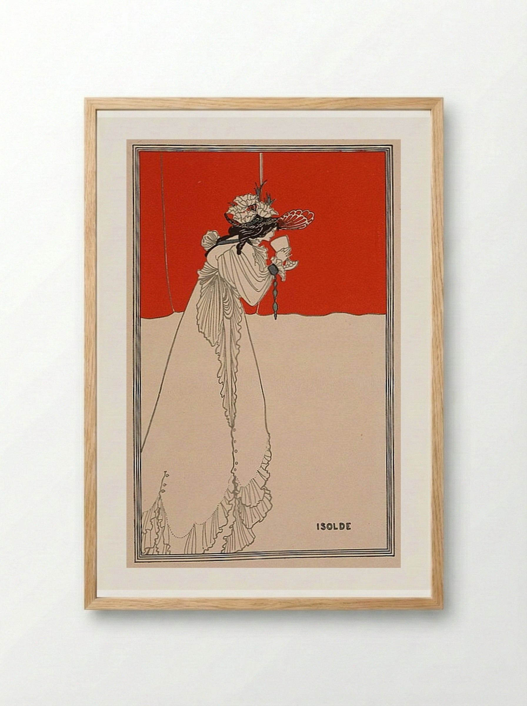 Isolde - Aubrey Vincent Beardsley - Framed Print Wood