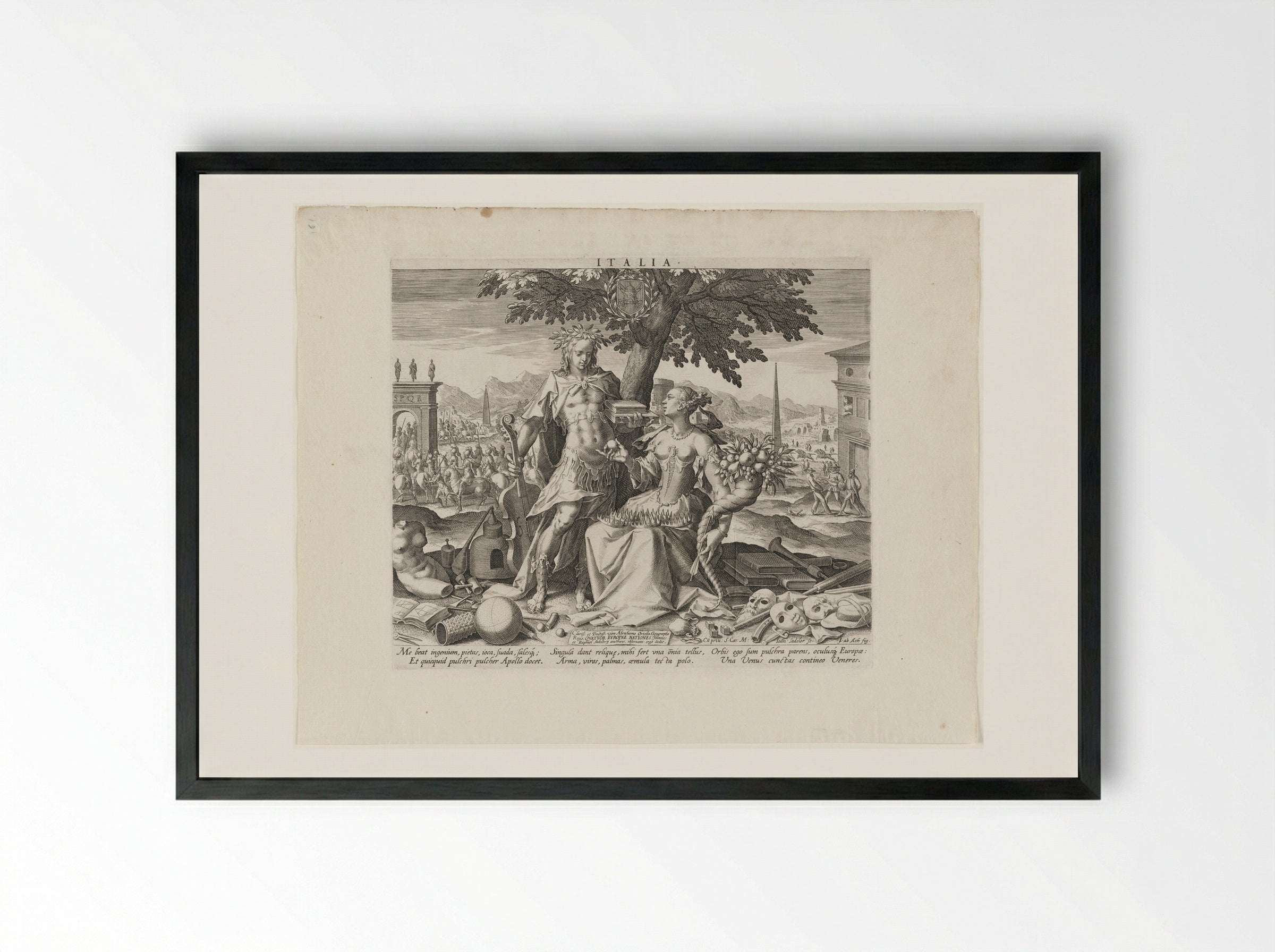 Italia - Johann Sadeler I - Framed Print Black