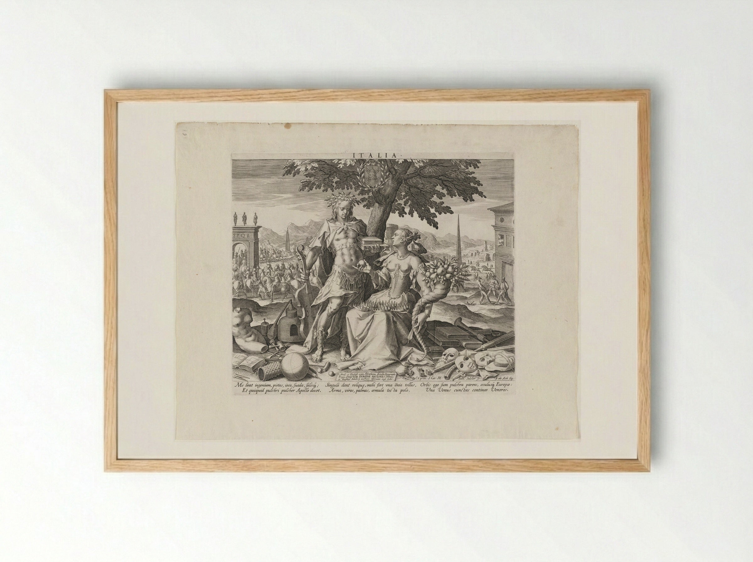 Italia - Johann Sadeler I - Framed Print Wood