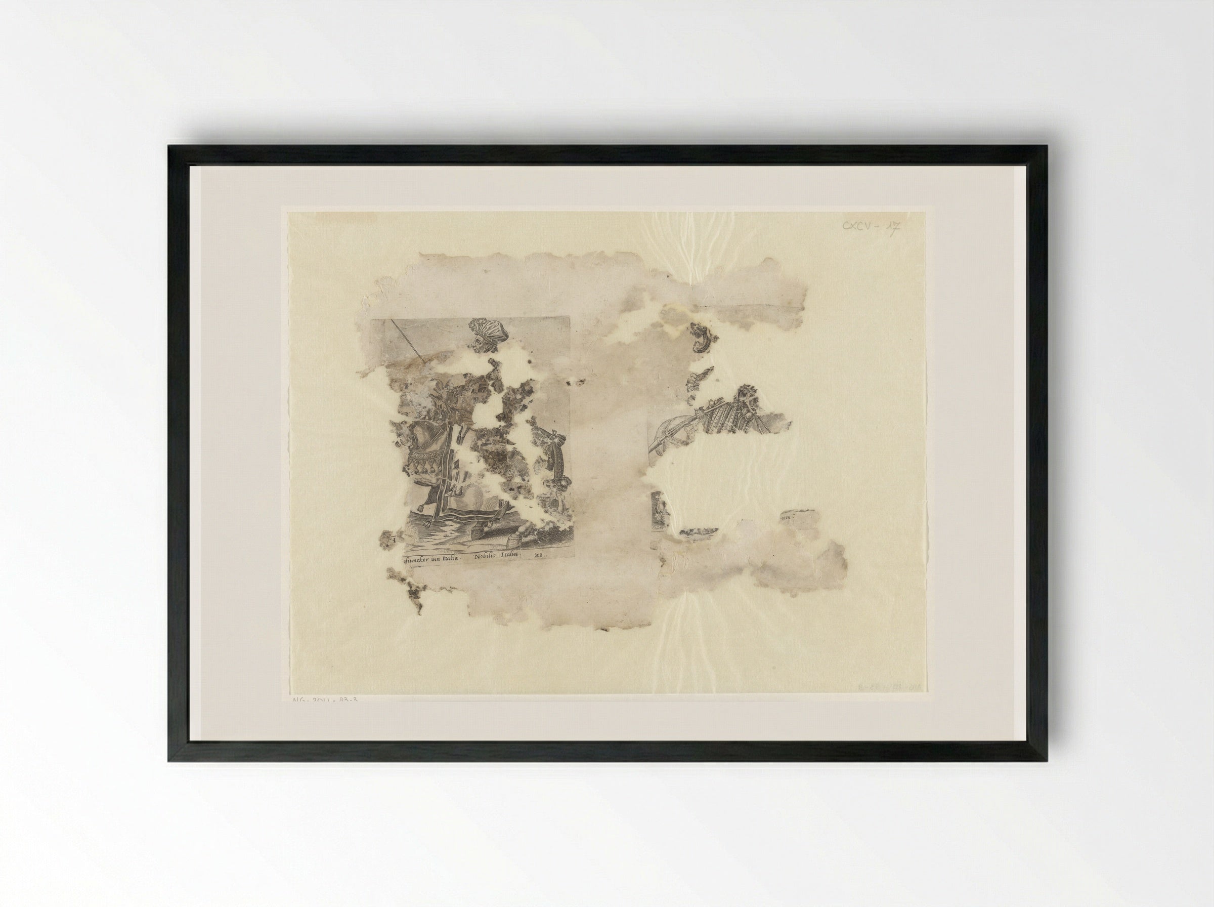 Italiaanse jonker en lansier - Abraham de Bruyn - Framed Print Black