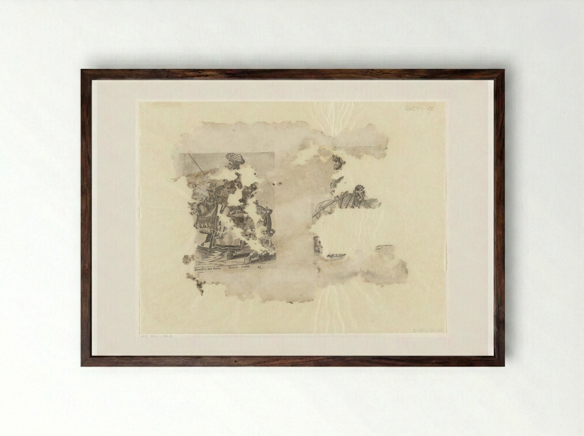 Italiaanse jonker en lansier - Abraham de Bruyn - Framed Print Dark Wood
