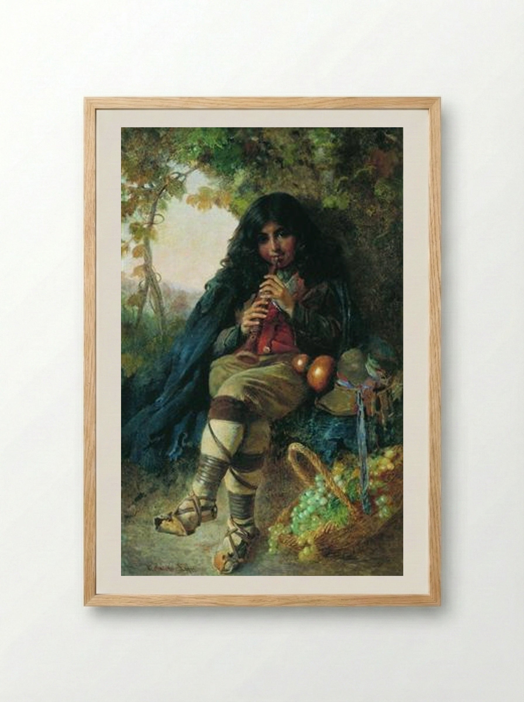 Italian Boy - Konstantin Makovsky - Framed Print Wood