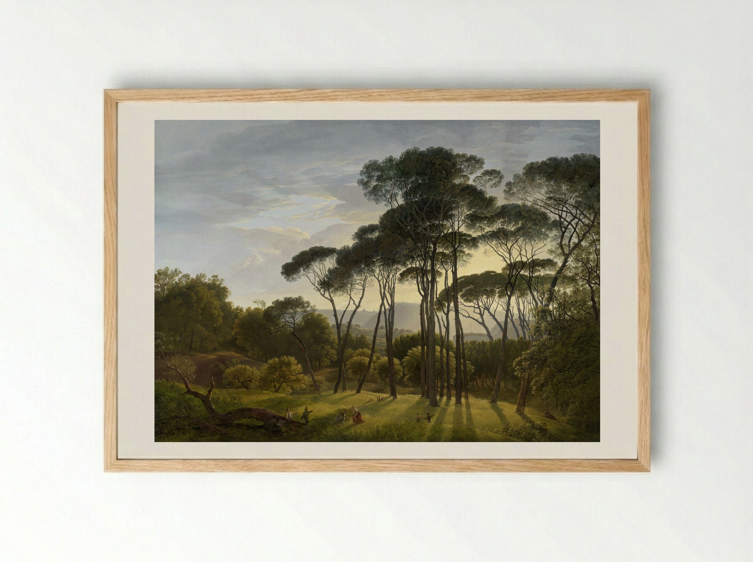 Italian Landscape with Umbrella Pines - Hendrik Voogd - Framed Print Wood