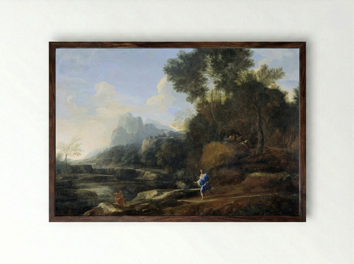 Italian Landscape - Gaspard Dughet - Framed Print Dark Wood