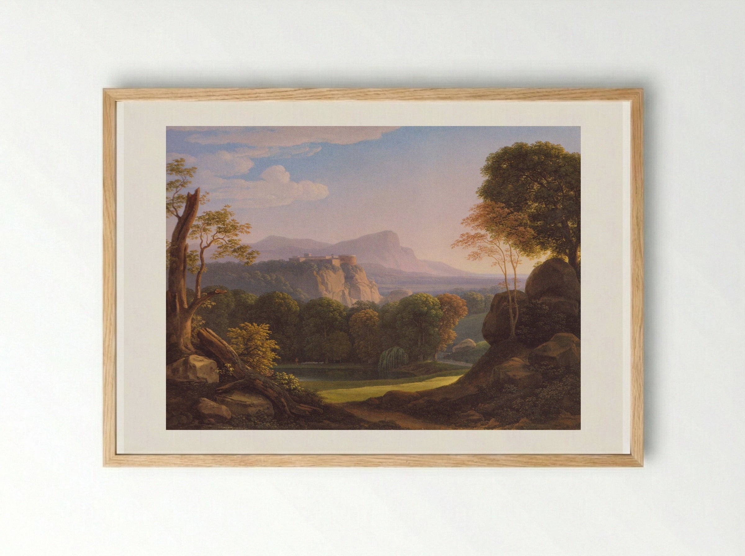 Italian Landscape - Johann Christian Reinhart - Framed Print Wood