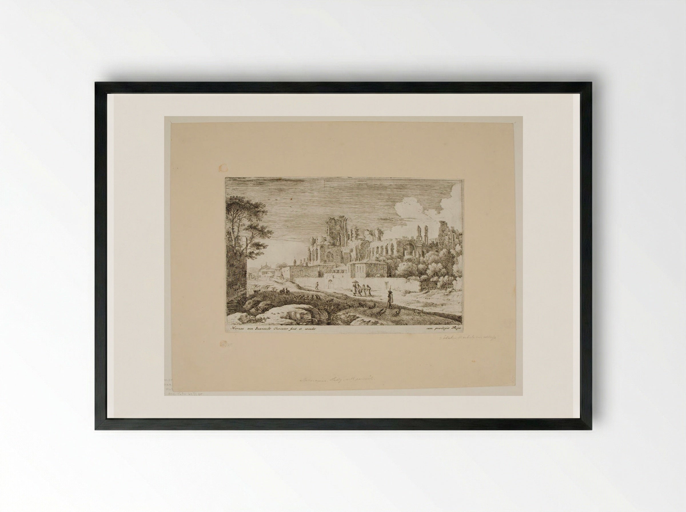 Italian Ruins - Herman van Swanevelt - Framed Print Black