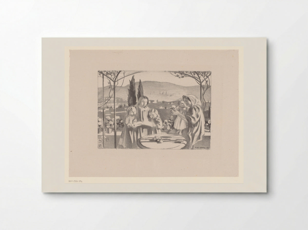 Italian Scene with Mother and Child and Three Singing Girls - Maurice Denis - Poster