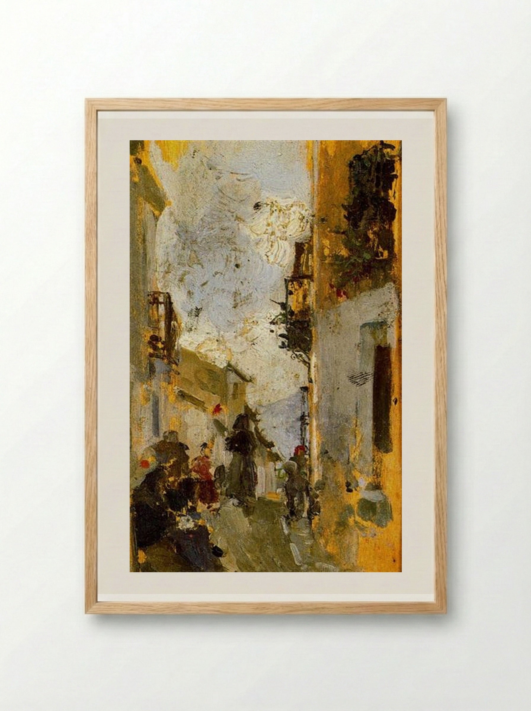 Italian Street - Joaquín Sorolla - Framed Print Wood