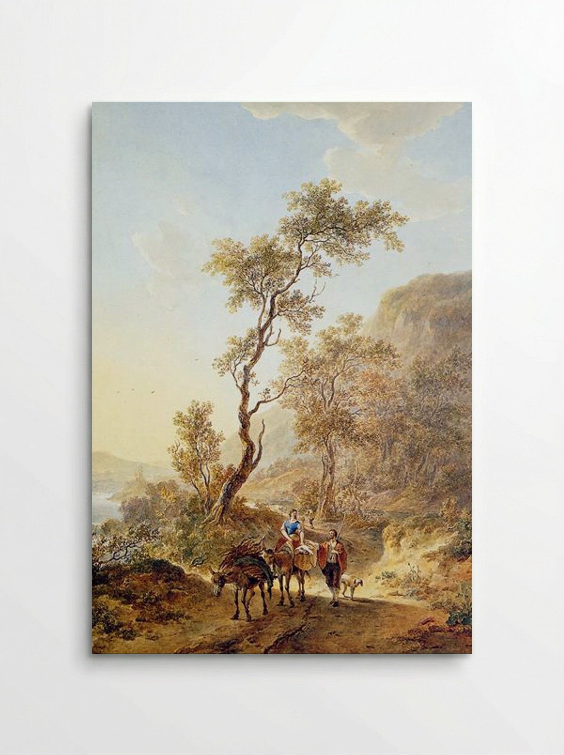 Italian landscape with herdsmen couple - Jacob van Strij - Poster