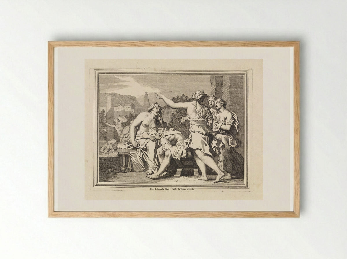 Italianate Scene with Mourning Women - Matthijs Pool - Framed Print Wood