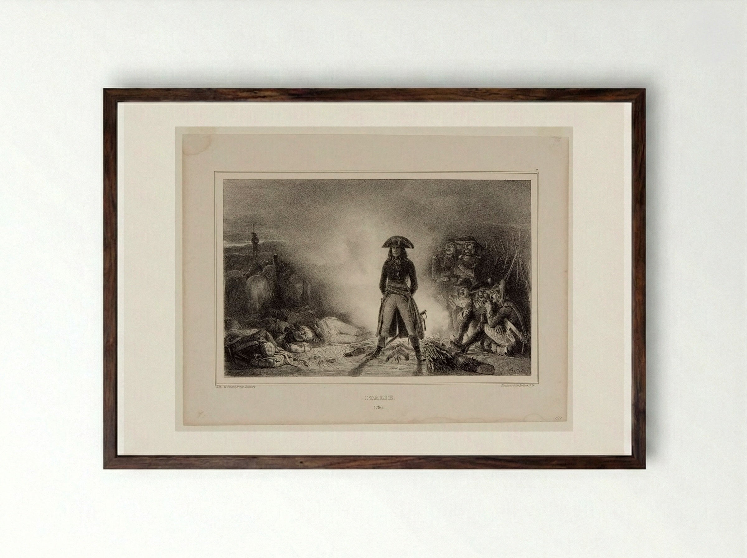 Italie, 1796 - Denis-Auguste-Marie Raffet - Framed Print Dark Wood