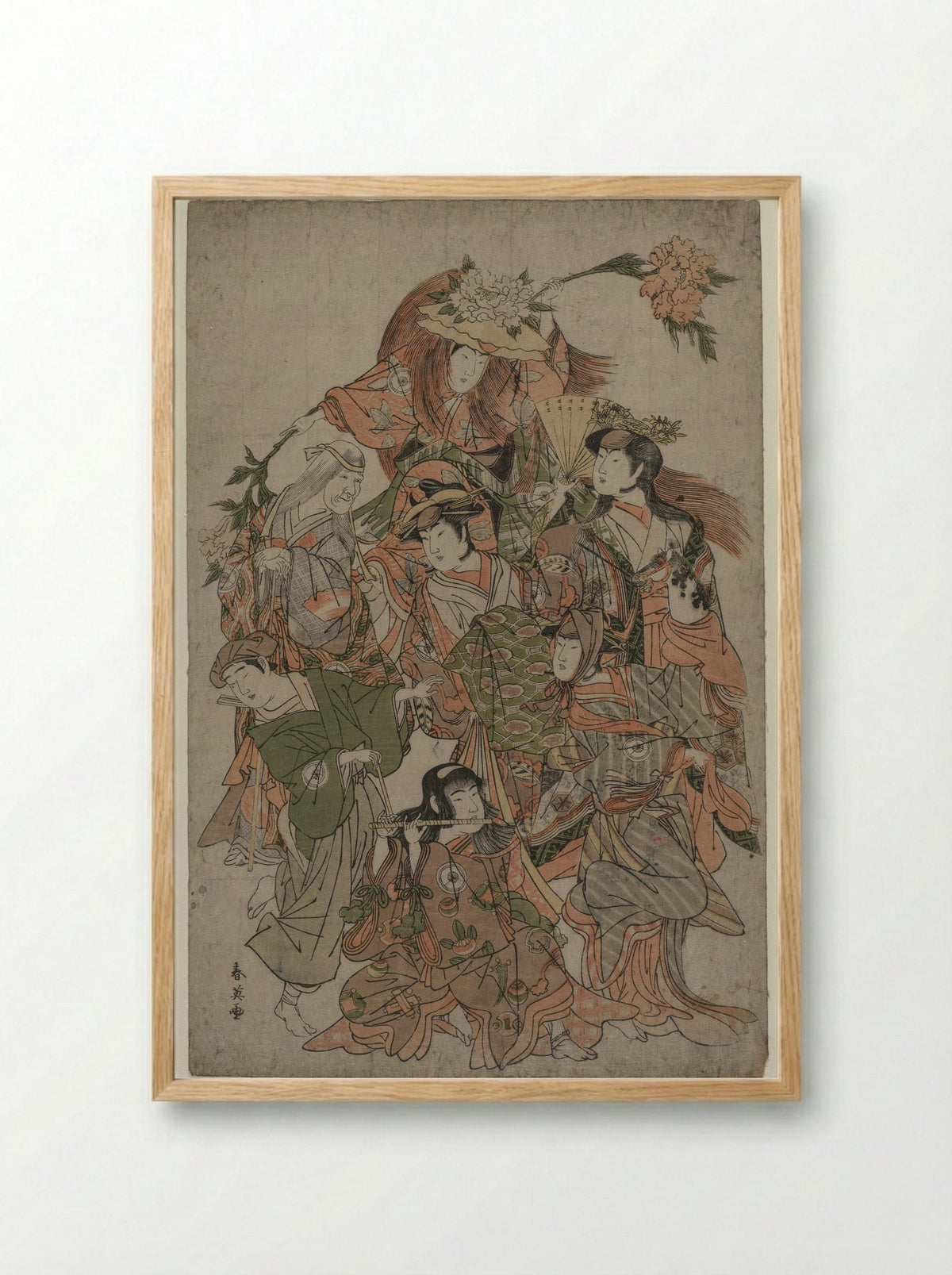 Iwai Hanshiro IV in a Dance of Seven Changes - Katsukawa Shunei - Framed Print Wood