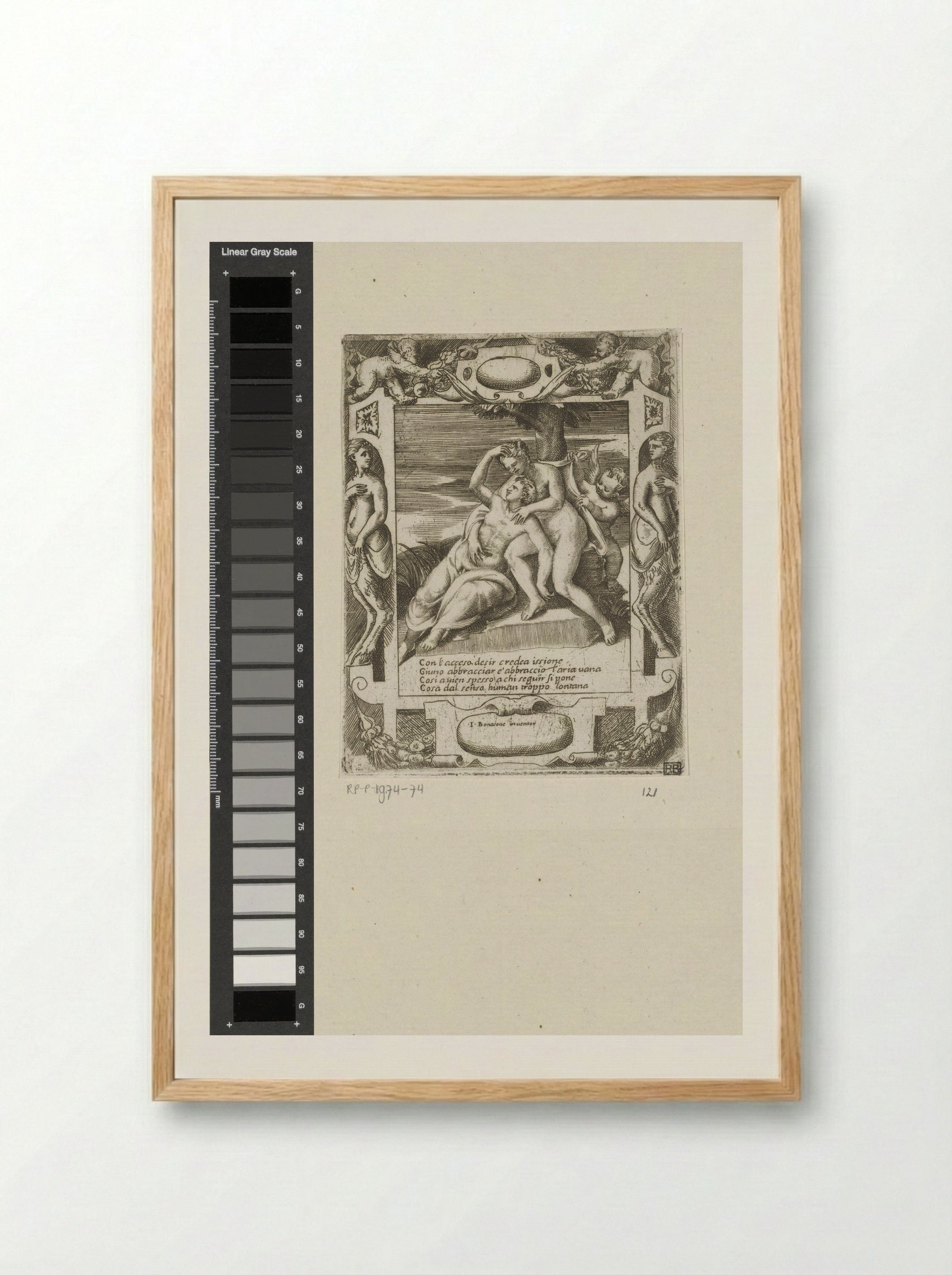 Ixion Embracing a Cloud - Giulio Bonasone - Framed Print Wood