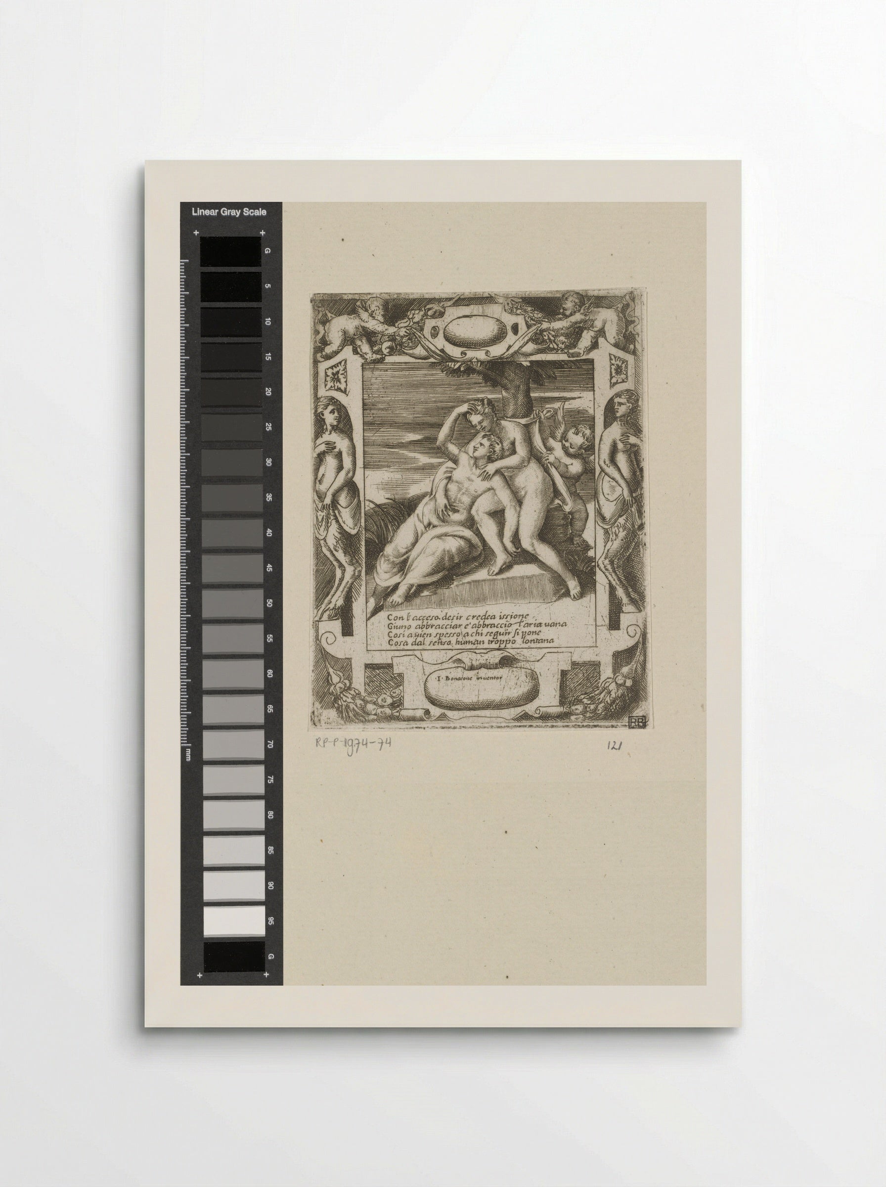 Ixion Embracing a Cloud - Giulio Bonasone - Poster
