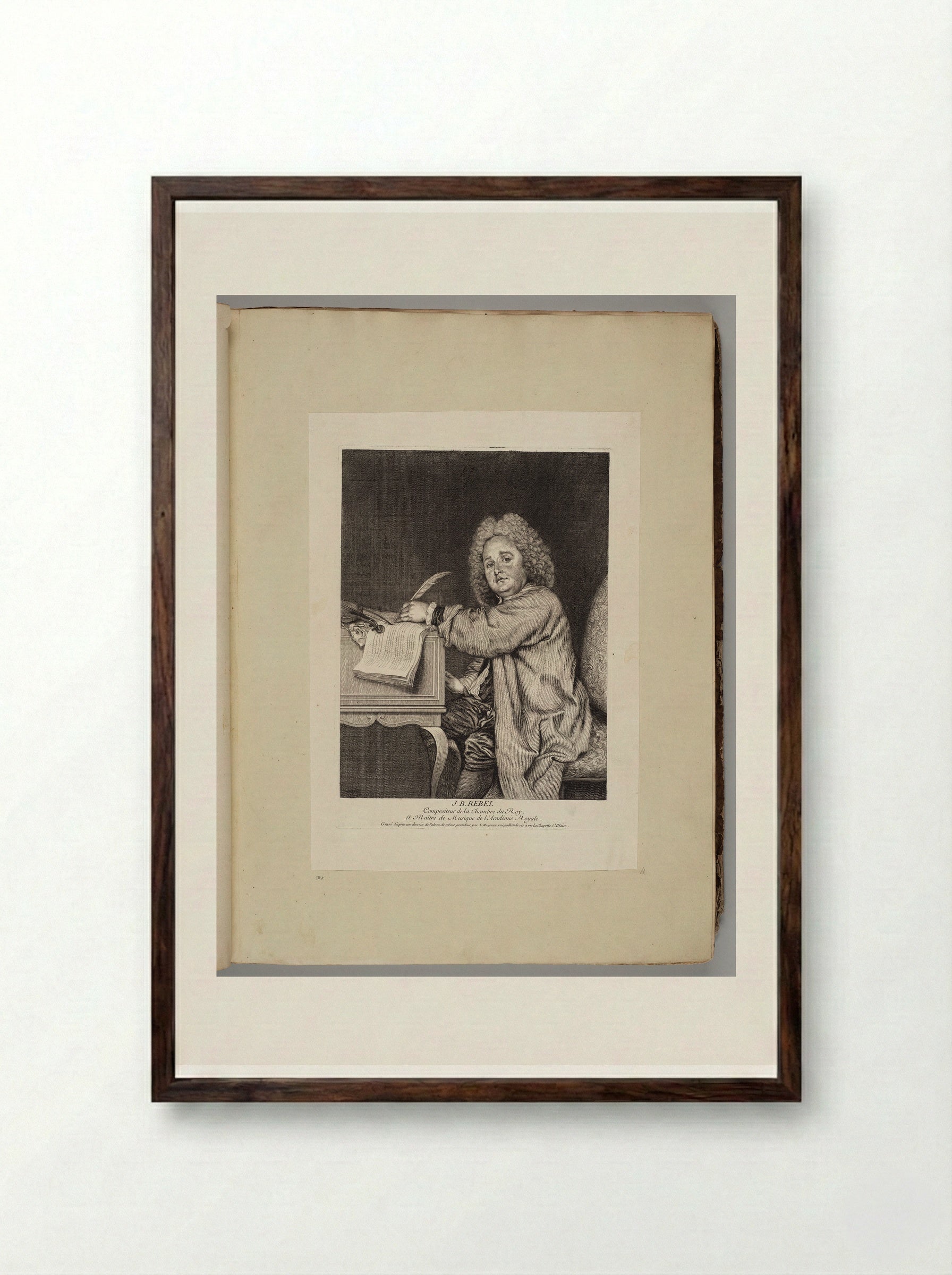 J. B. Rebel, Composer - Jean Moyreau - Framed Print Dark Wood