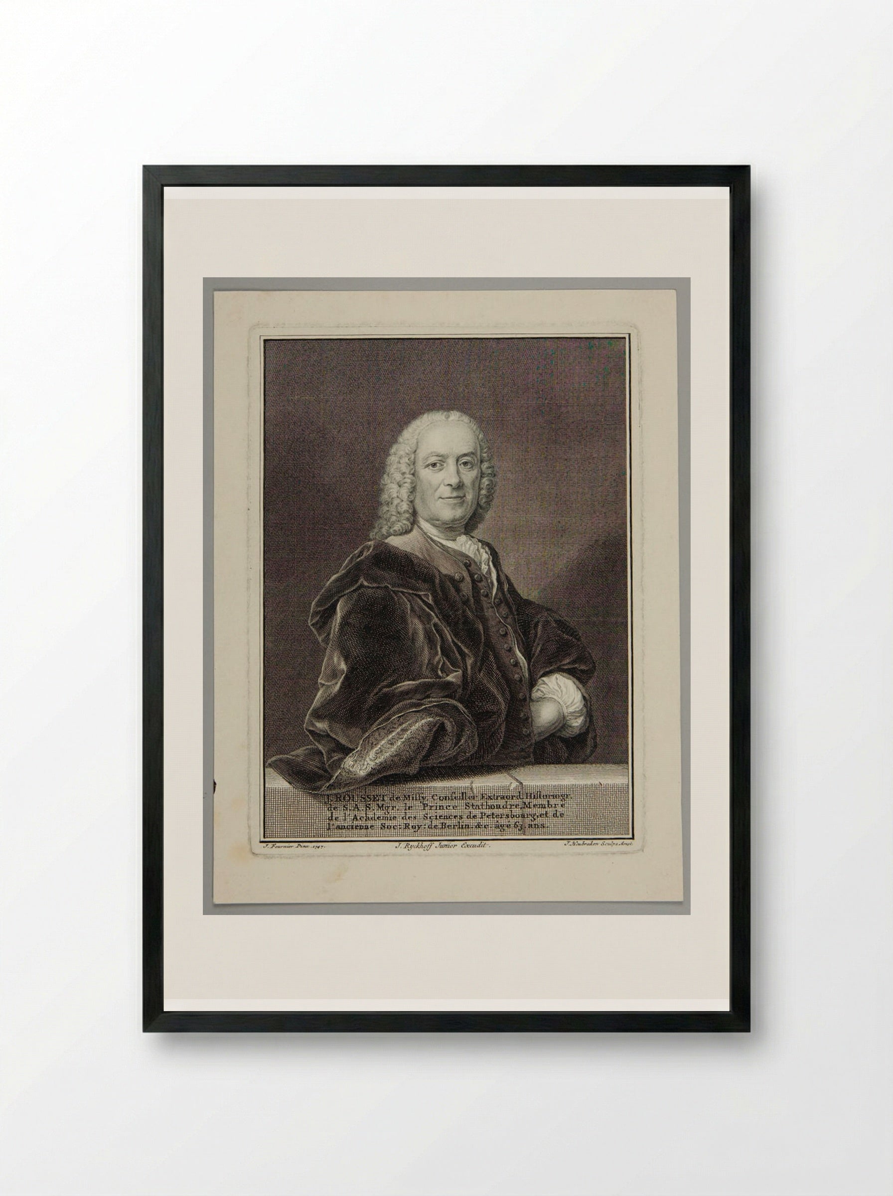 J. Rousset de Missy - Jacobus Houbraken - Framed Print Black