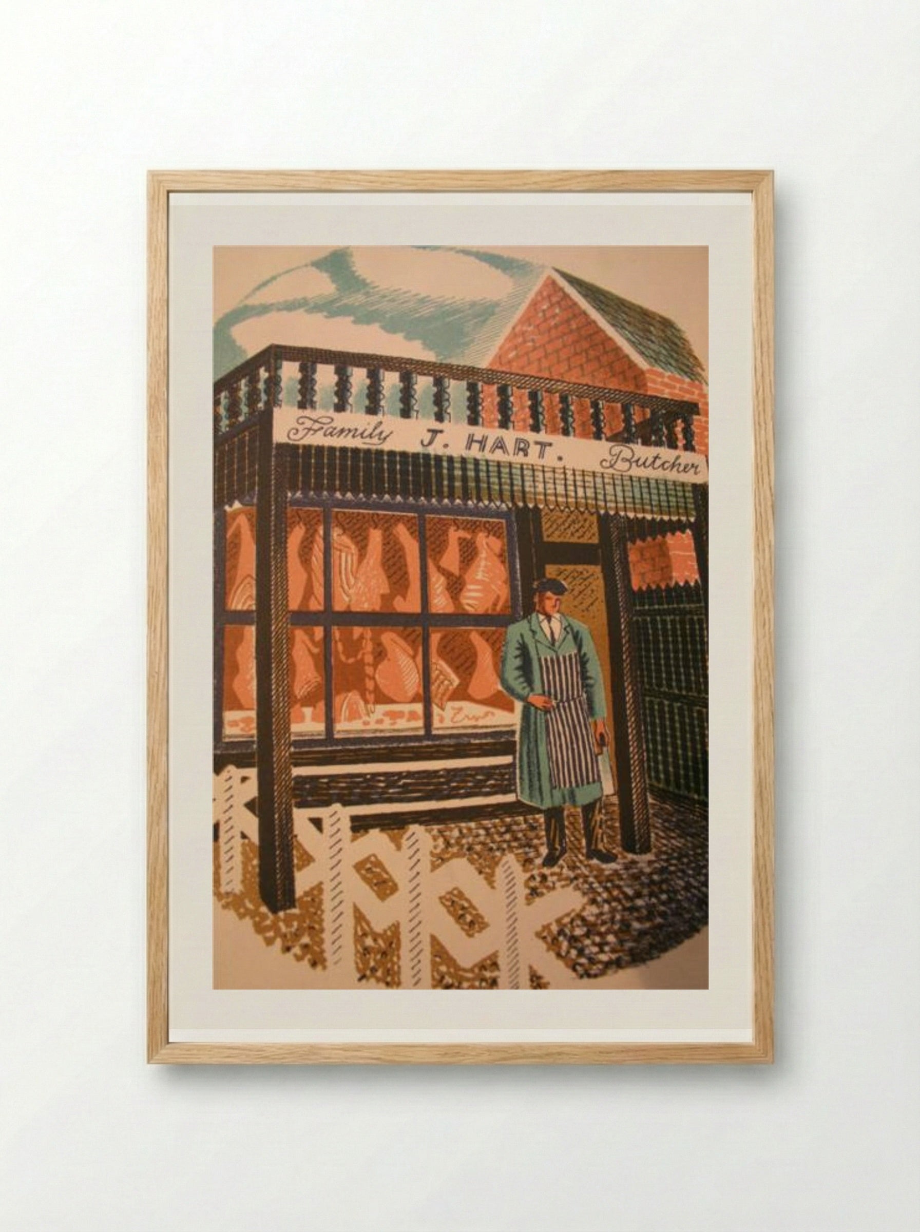 J. Hart, Family Butcher - Eric Ravilious - Framed Print Wood