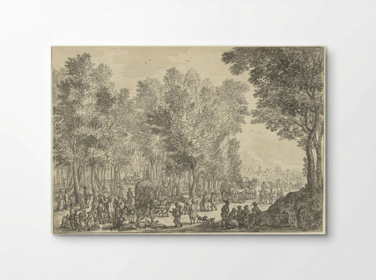 Jaarmarkt onder bomen - Hendrik Soukens - Poster