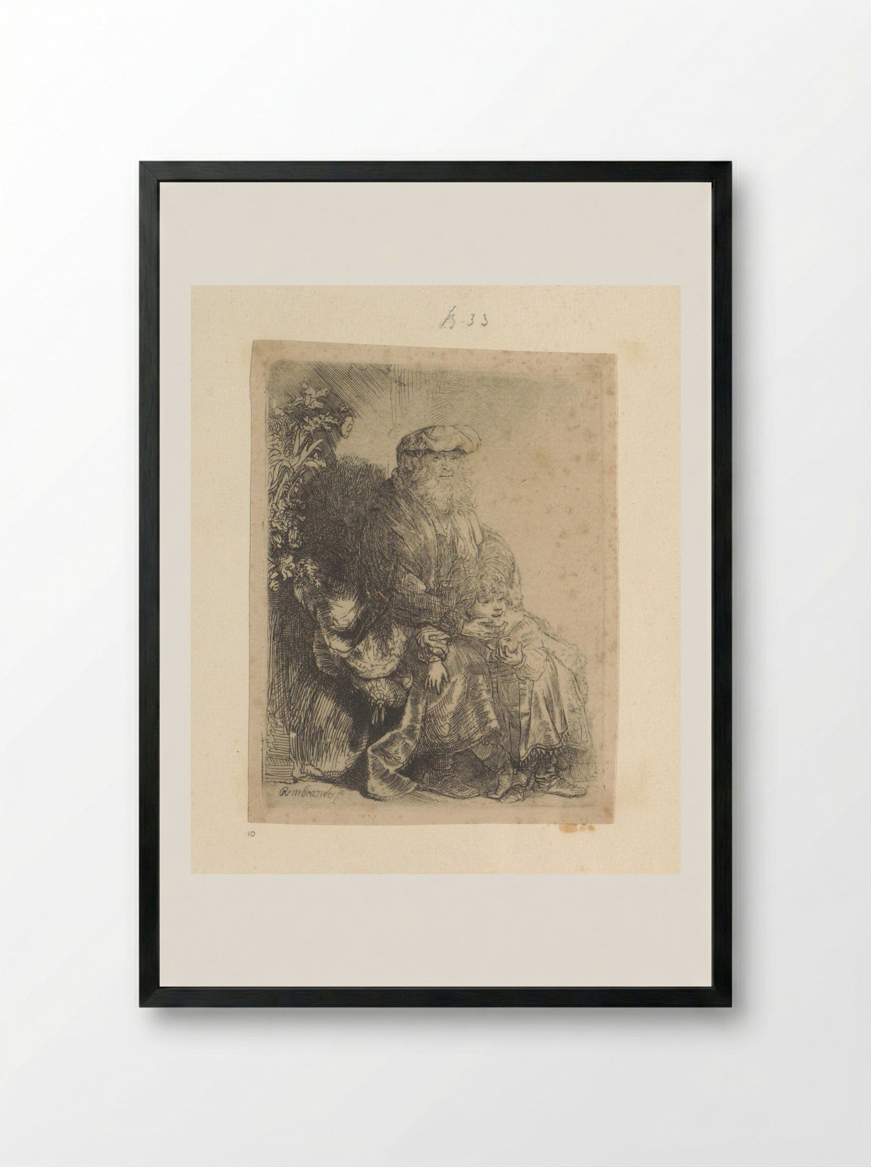 Jacob Lamenting the Supposed Death of Joseph - Rembrandt van Rijn - Framed Print Black