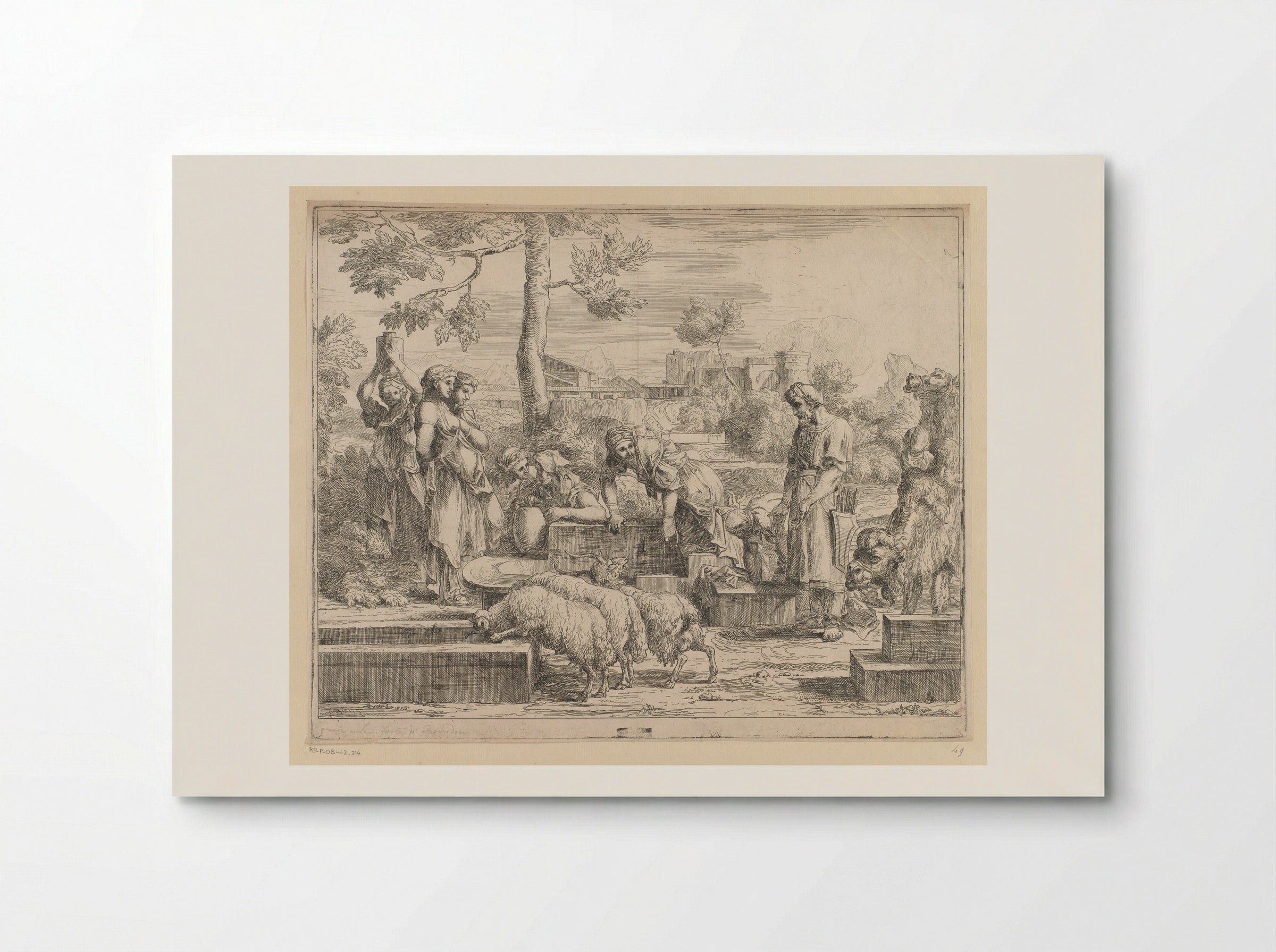 Jacob and Rachel at the Well - Sébastien Bourdon - Poster
