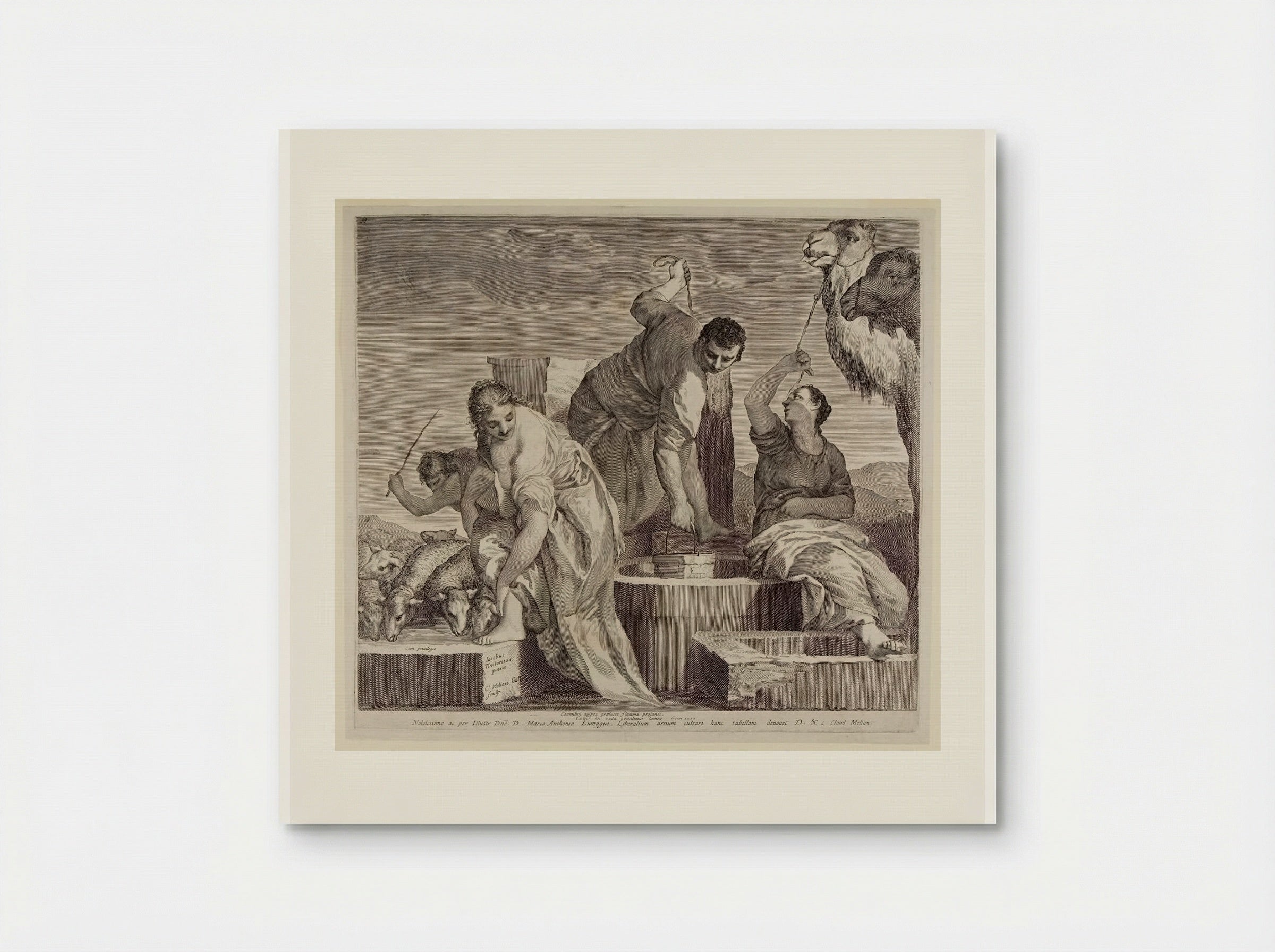 Jacob and Rachel at the Well - Claude Mellan - Poster
