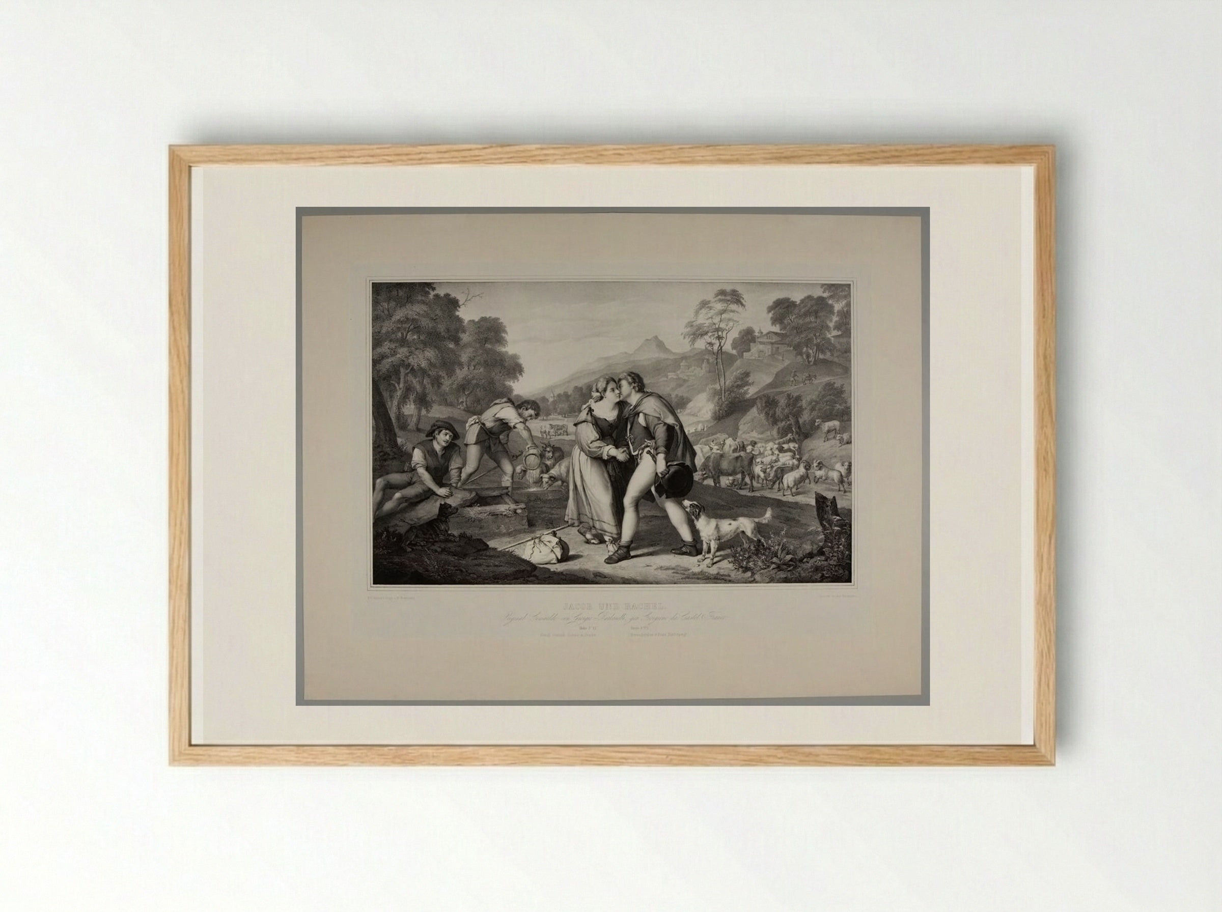 Jacob and Rachel - Franz Hanfstaengl - Framed Print Wood