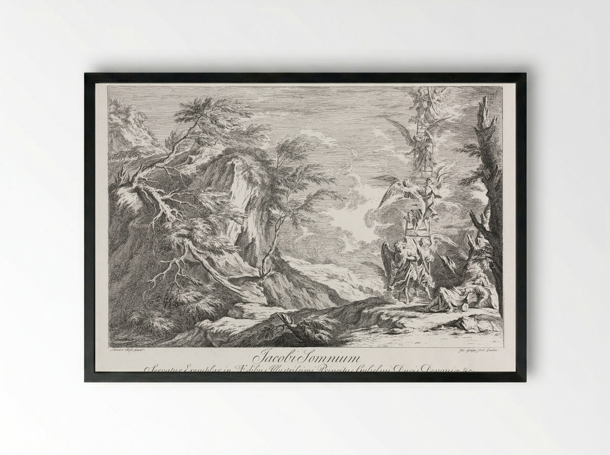 Jacob's Dream - Joseph Goupy - Framed Print Black