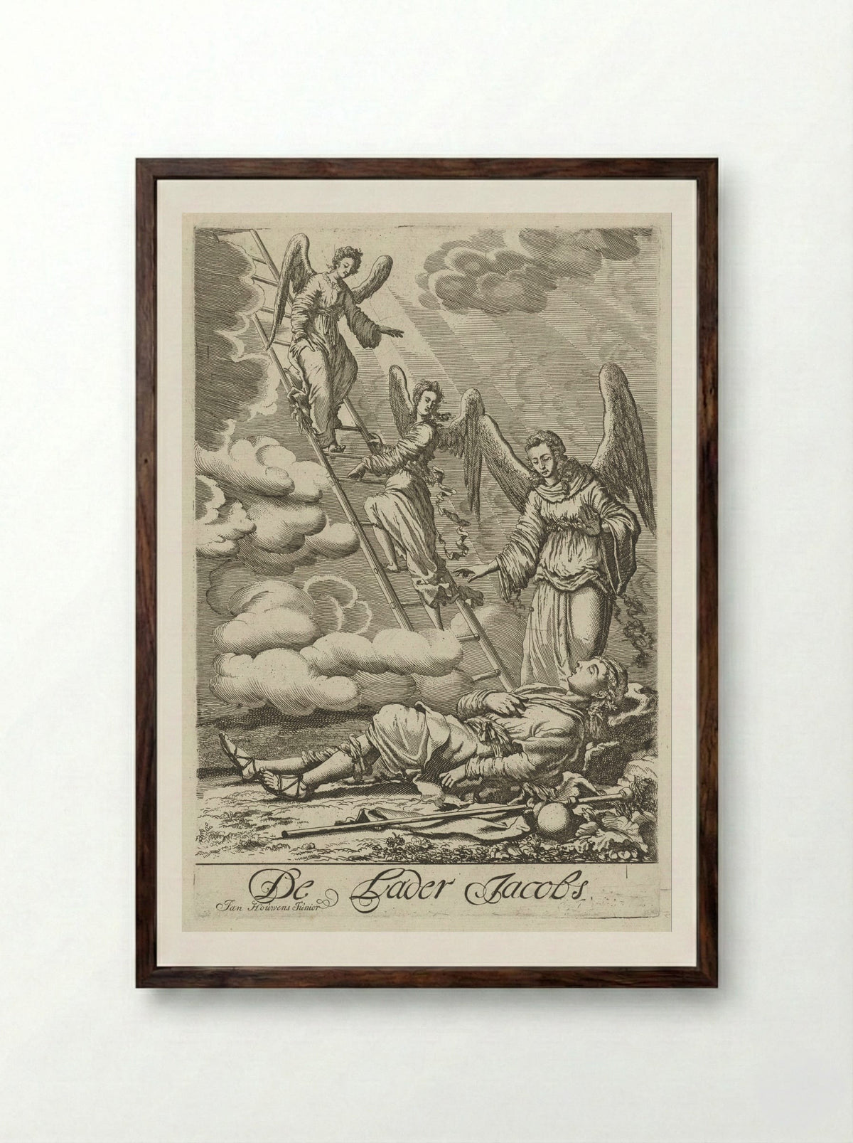 Jacob's Dream - Jan Luyken - Framed Print Dark Wood