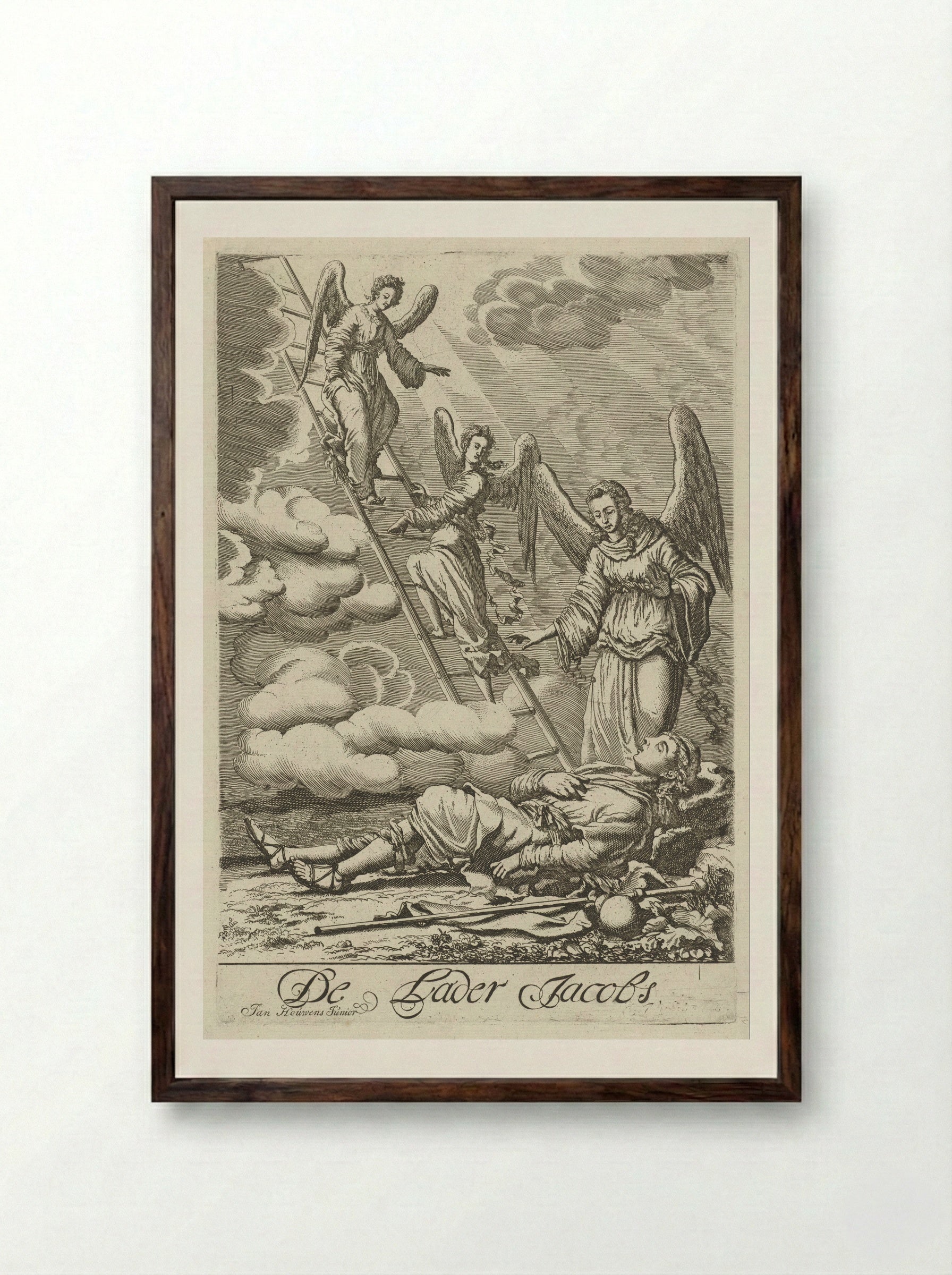 Jacob's Dream - Jan Luyken - Framed Print Dark Wood