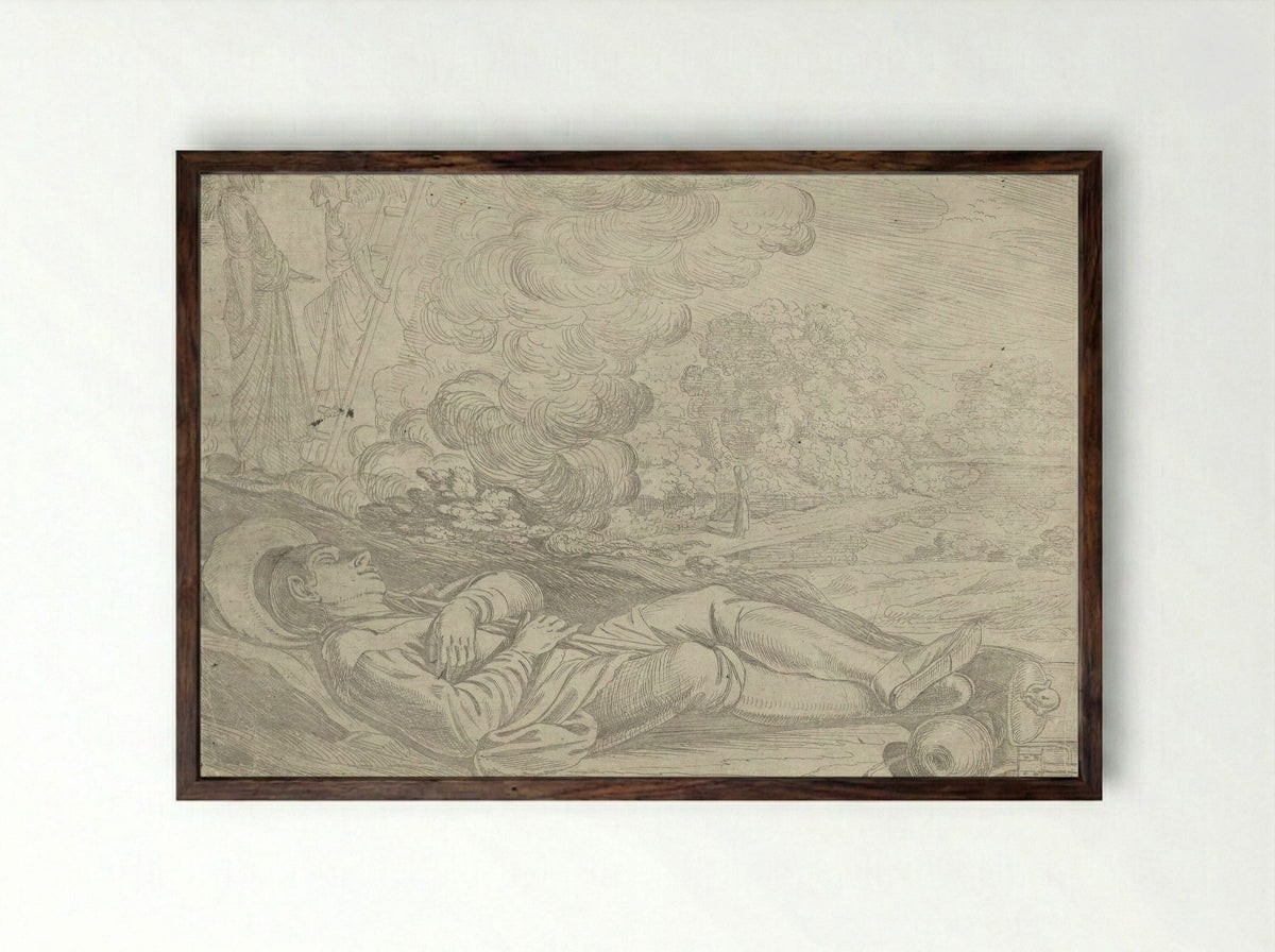 Jacob's Dream - Jan Symonsz. Pynas - Framed Print Dark Wood