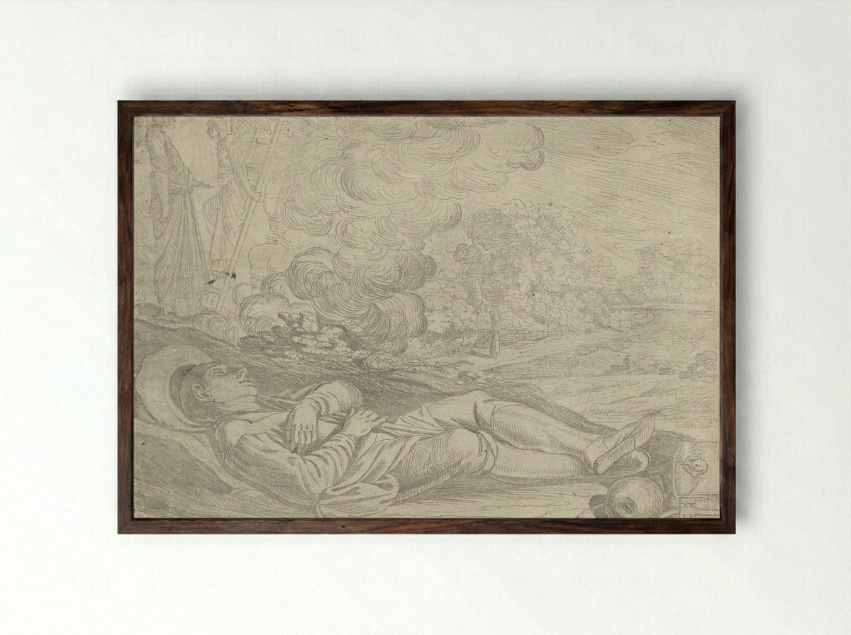 Jacob's Dream - Jan Symonsz. Pynas - Framed Print Dark Wood