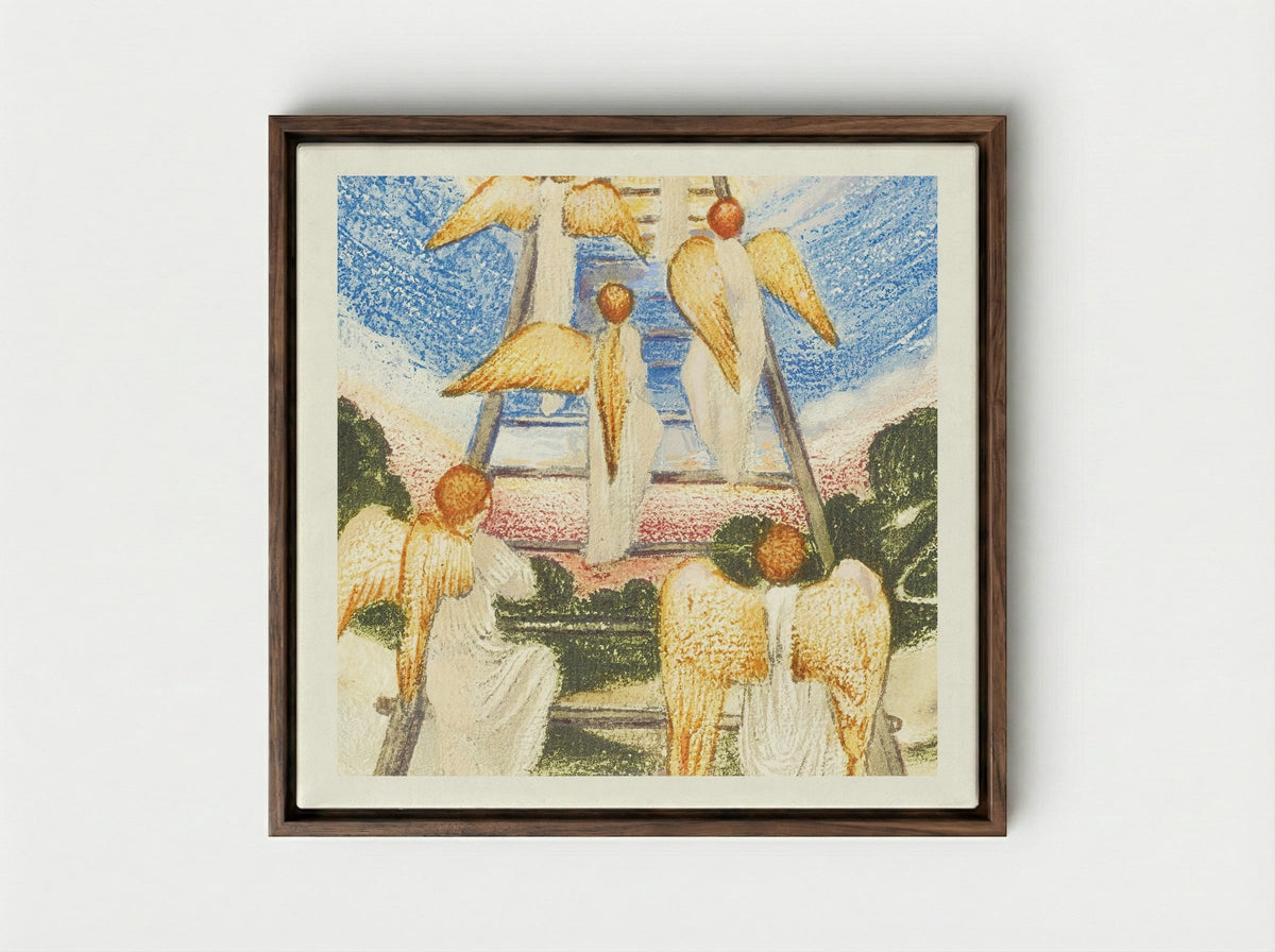 Jacob's Ladder from The Flower Book - Edward Burne-Jones - Framed Canvas Dark Wood
