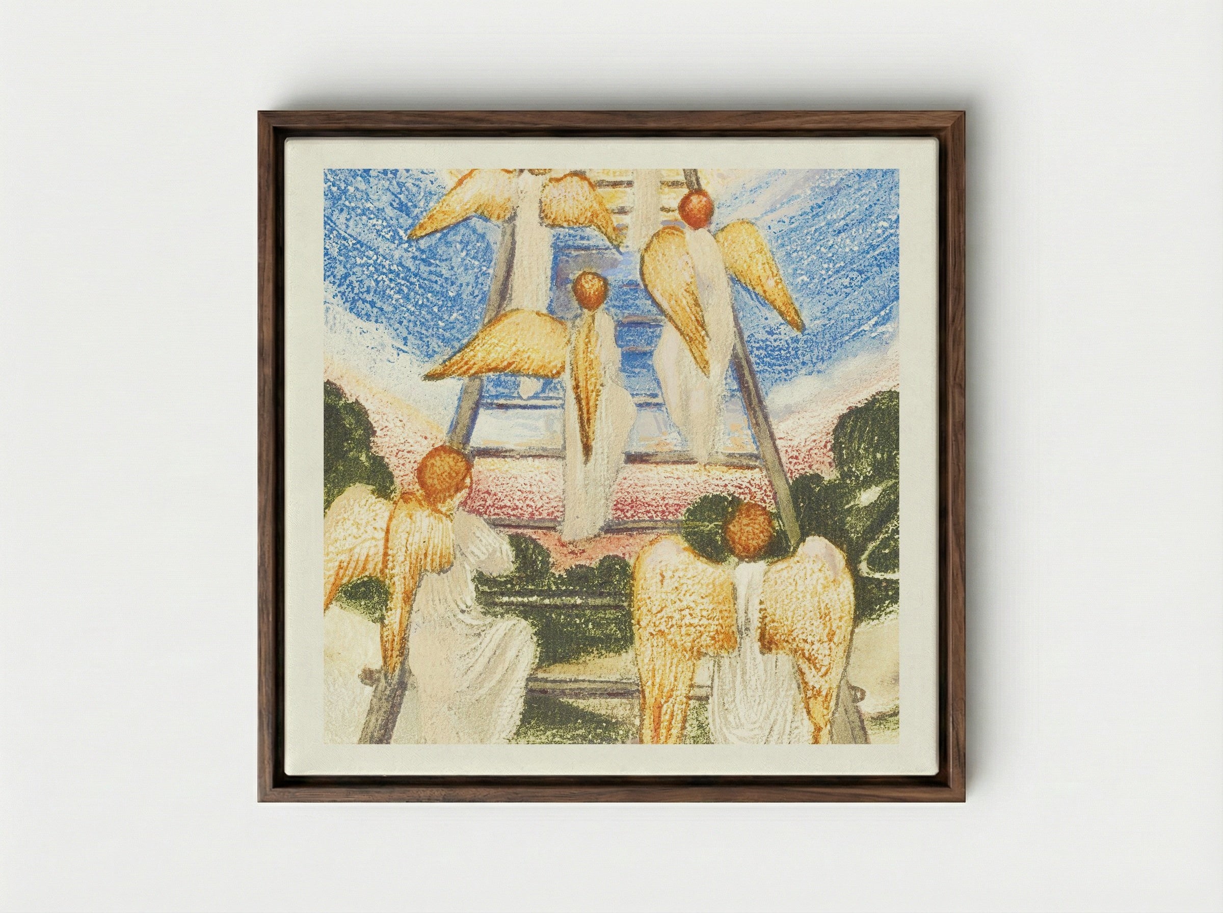 Jacob's Ladder from The Flower Book - Edward Burne-Jones - Framed Canvas Dark Wood