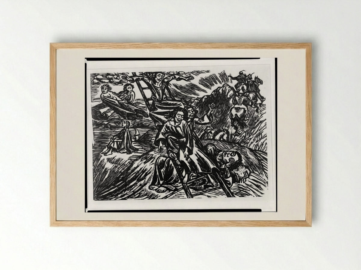 Jacob's Ladder - Ernst Barlach - Framed Print Wood